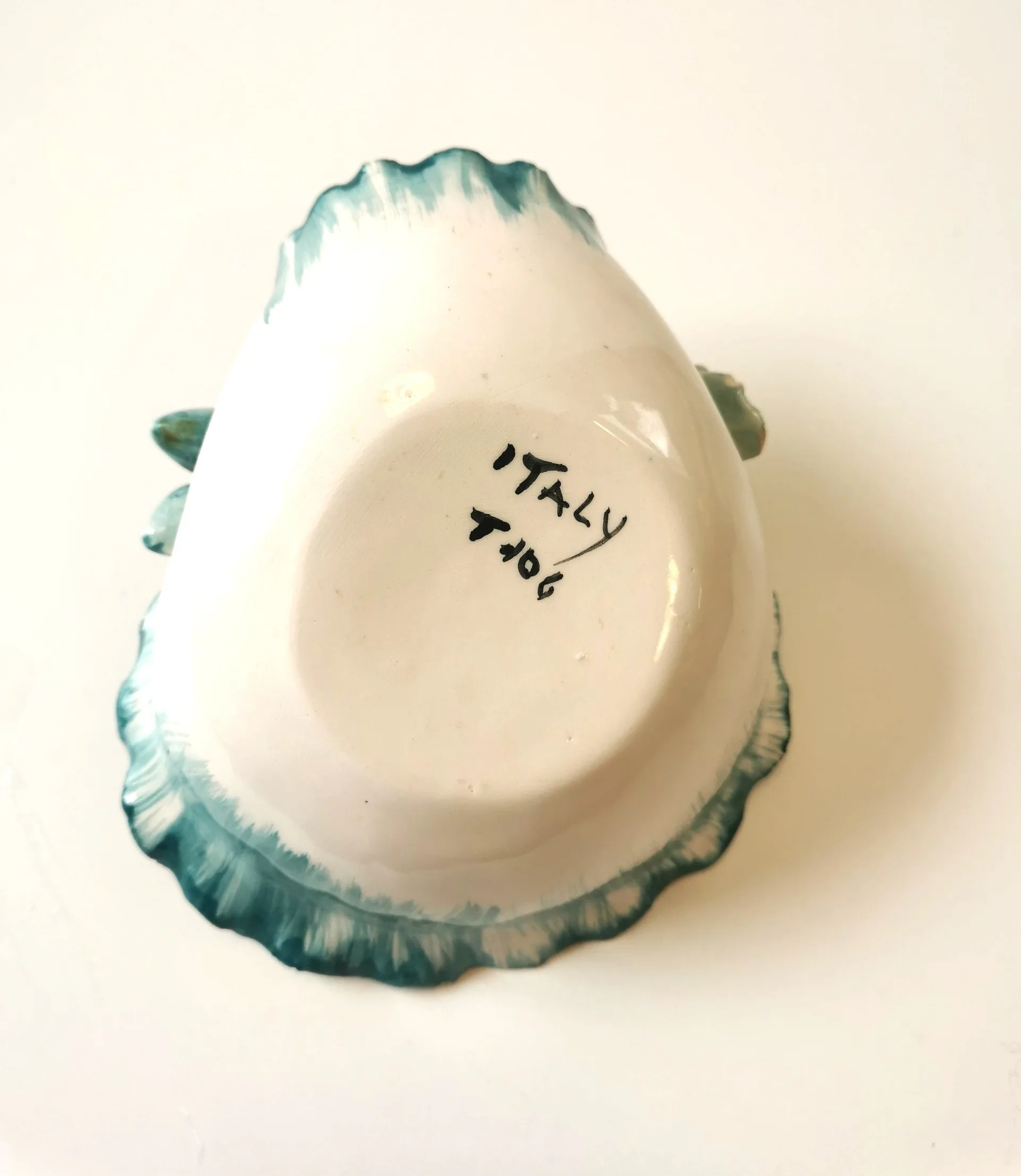 Italian Aqua and Gold Vintage Display Dish image indicator(6)