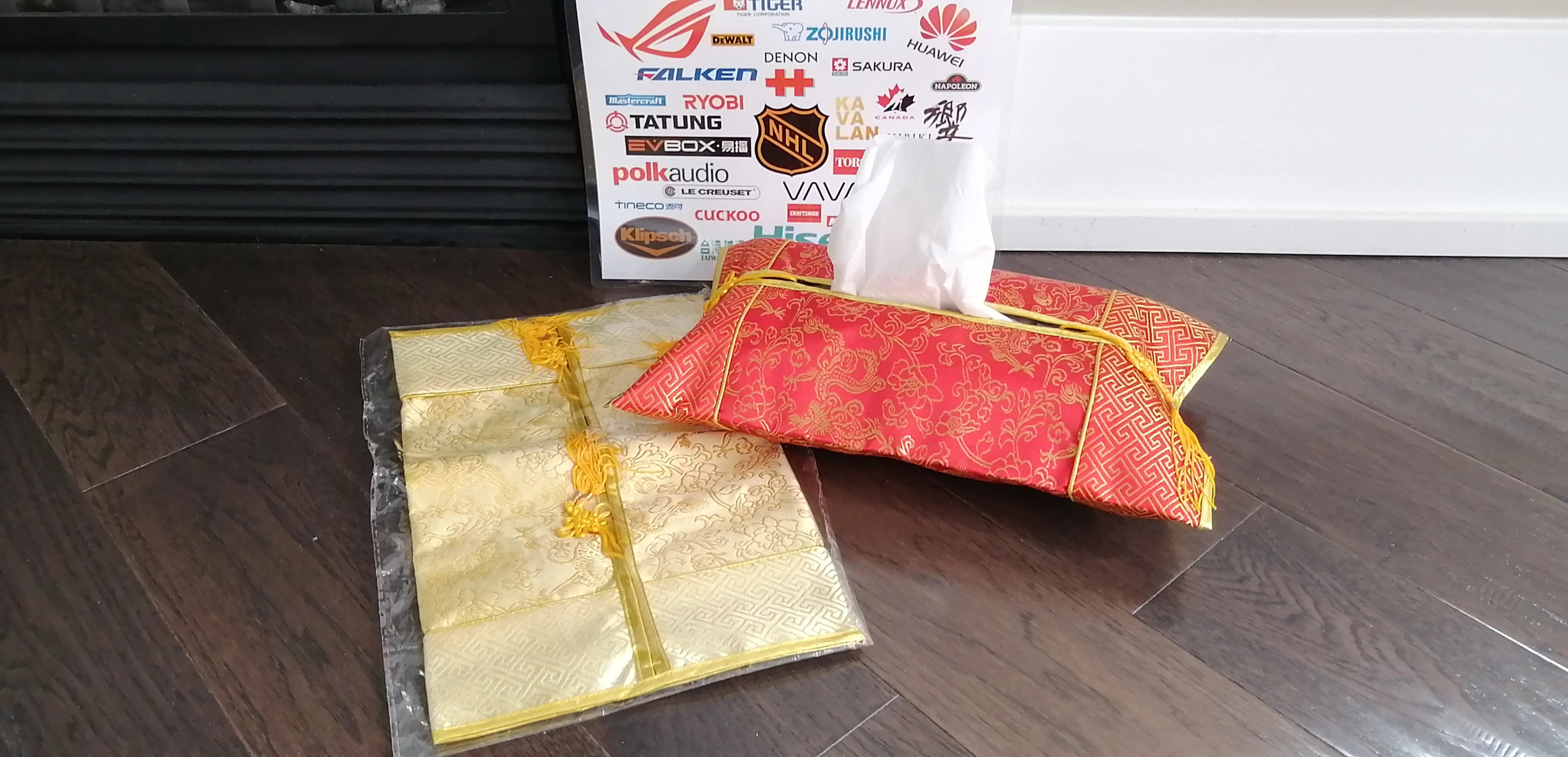 NEW Silk Stitched Chinese Asian Dragon Tissue Box Covers image indicator(2)