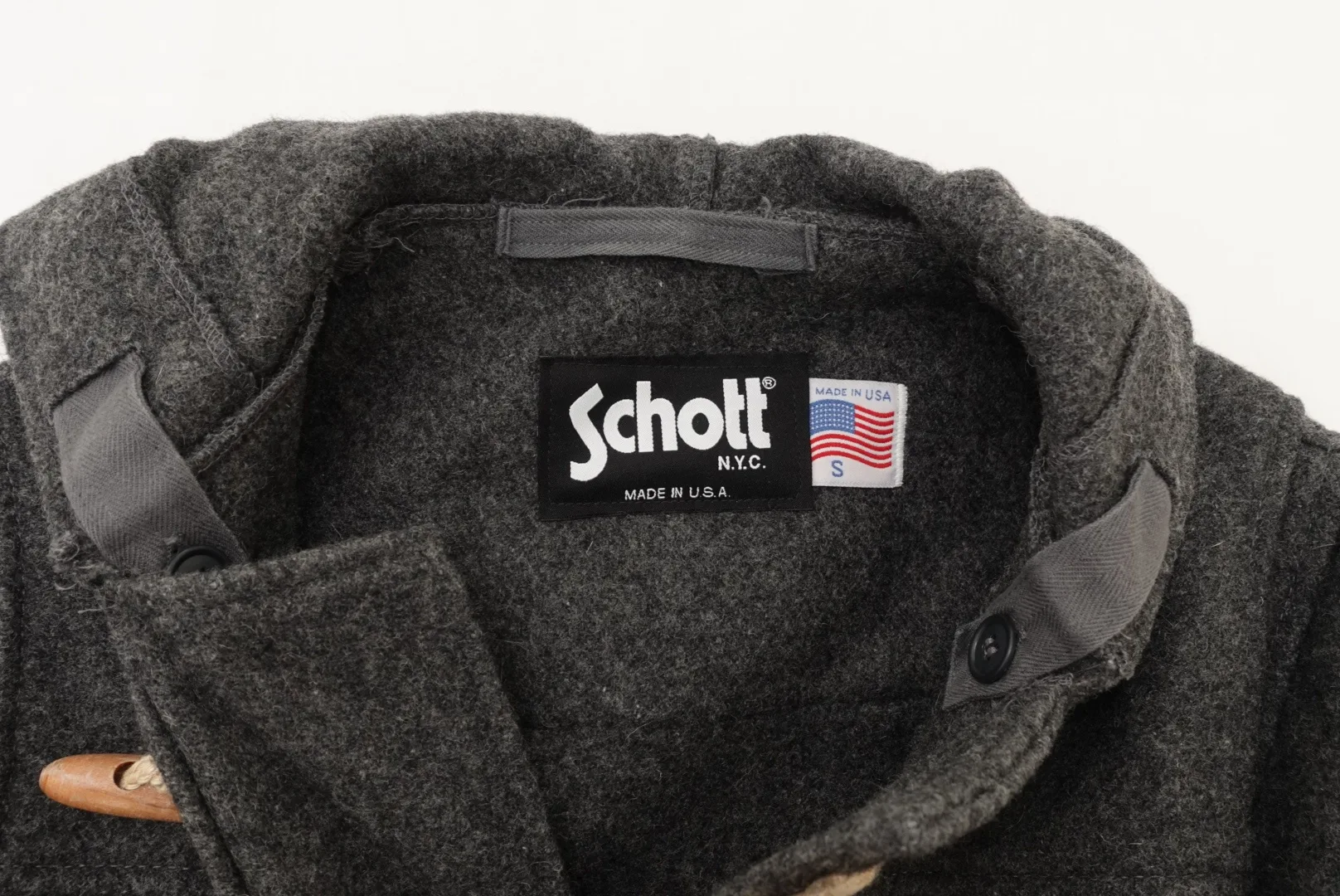 Schott Made in USA Duffle Coat Melton Wool Gray - Small image indicator(3)