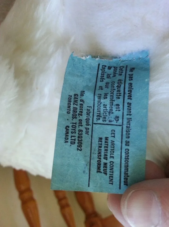 MINT VINTAGE 1960s Ganz Brothers Toys White Stuffed Dog Animal image indicator(3)