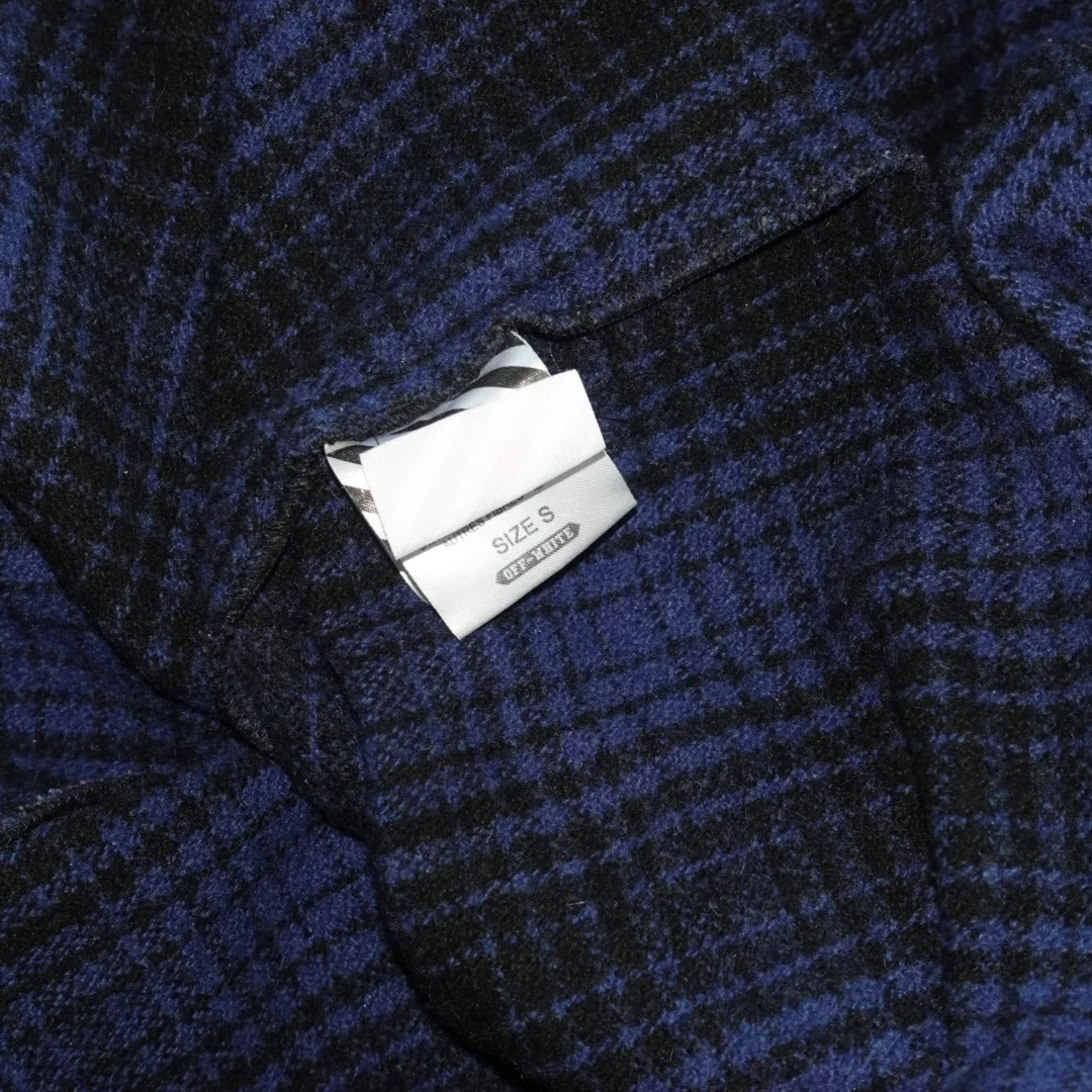 Off-White Virgil Abloh Diagonal Navy Wool Flannel Shirt Jacket image indicator(4)