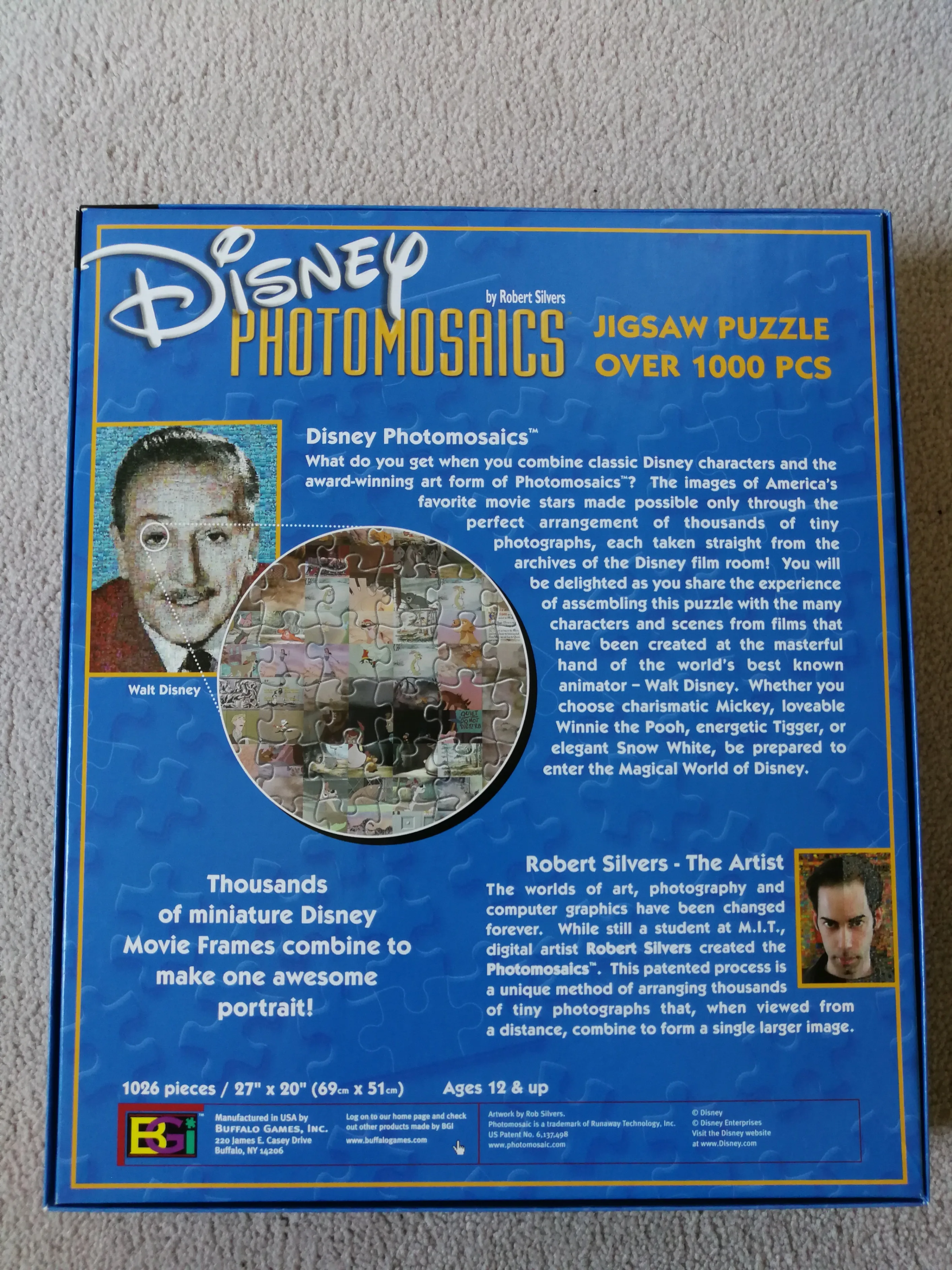 MINT FRAMED 1990s Disney Photomosaic Winnie the Pooh Puzzle image indicator(3)