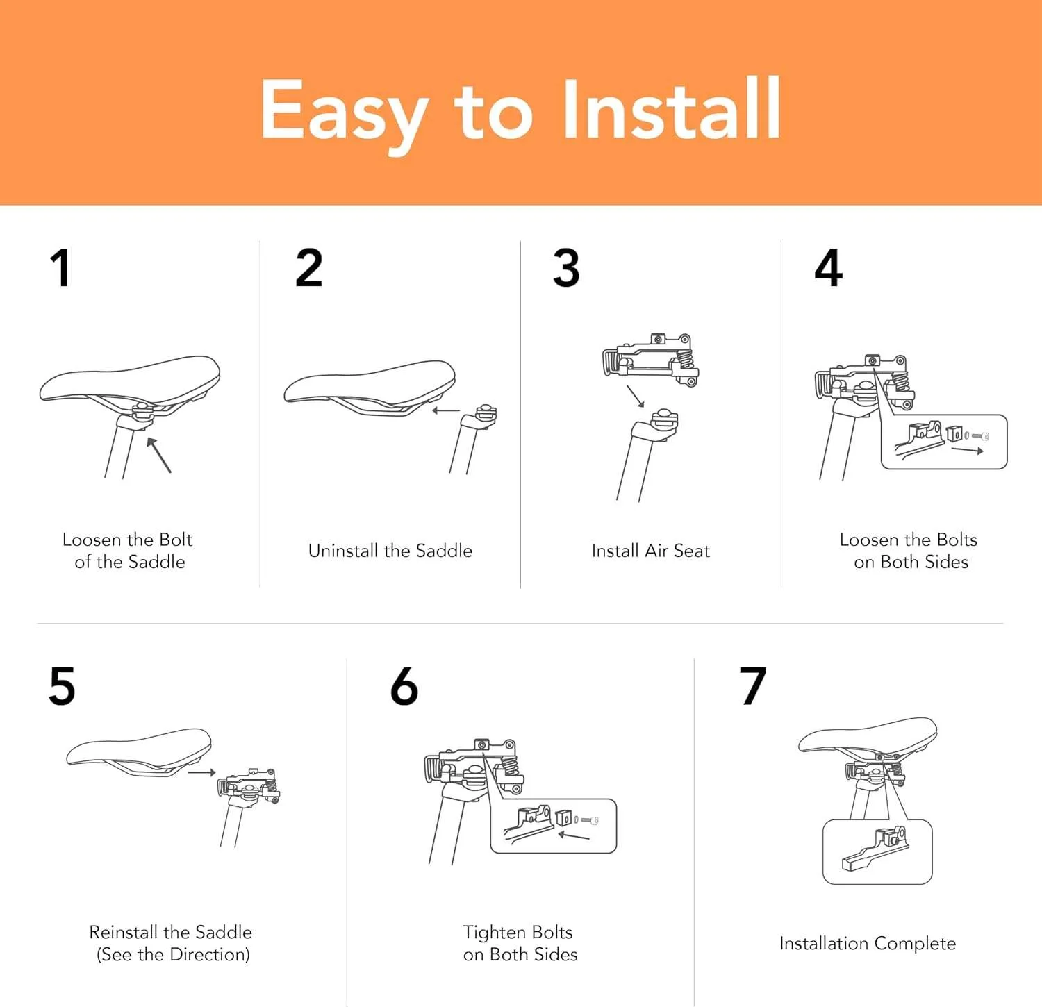 Bicycle Suspension seat Size Medium image indicator(4)