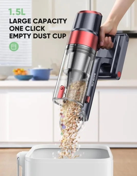 NEW 6 in 1 Cordless Vacuum Cleaner, 450W 40Kpa, 55 Mins Runtime image indicator(7)