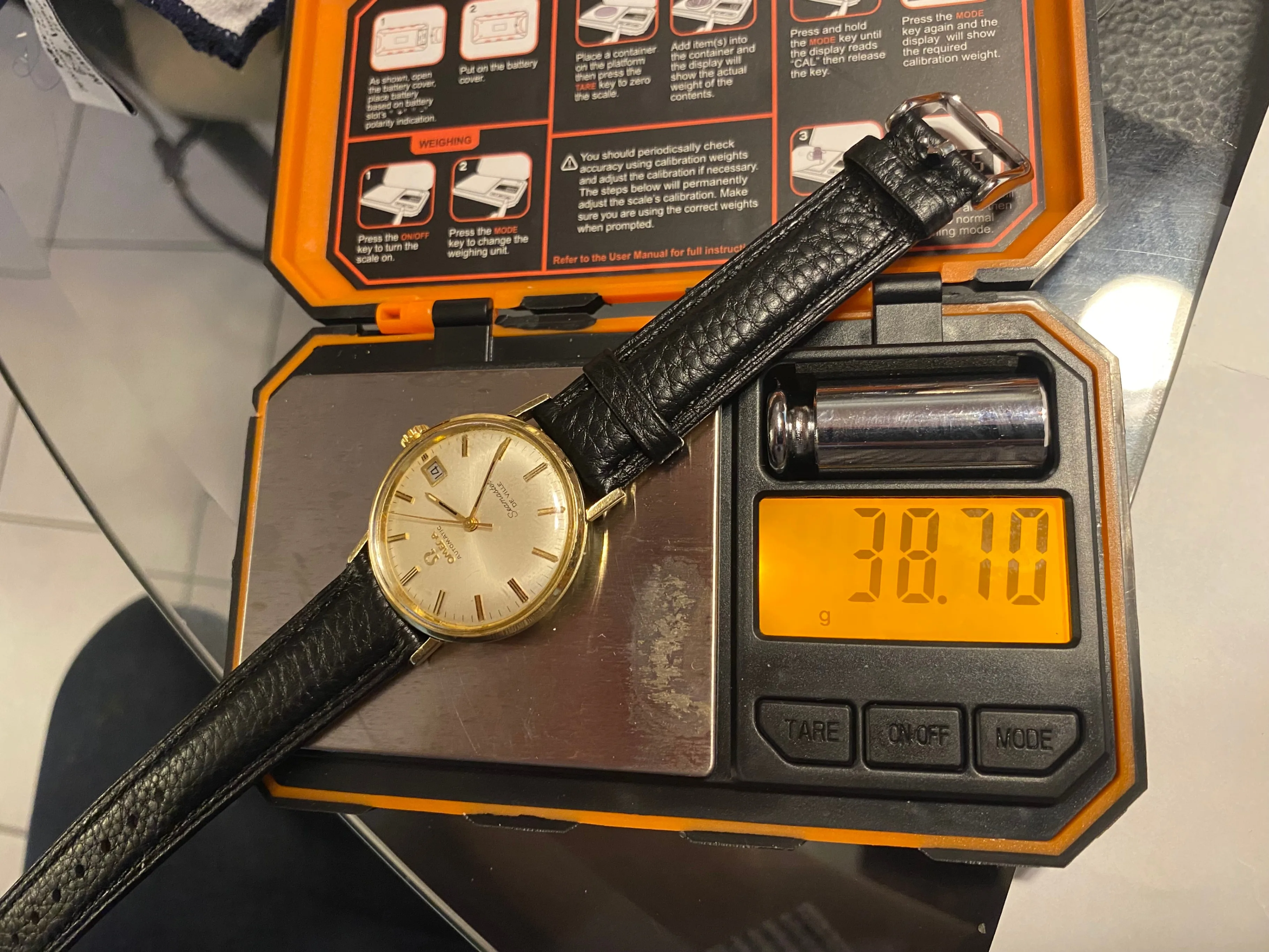 Omega 14K Gold Watch - 1970's vintage, working, leather strap image indicator(4)