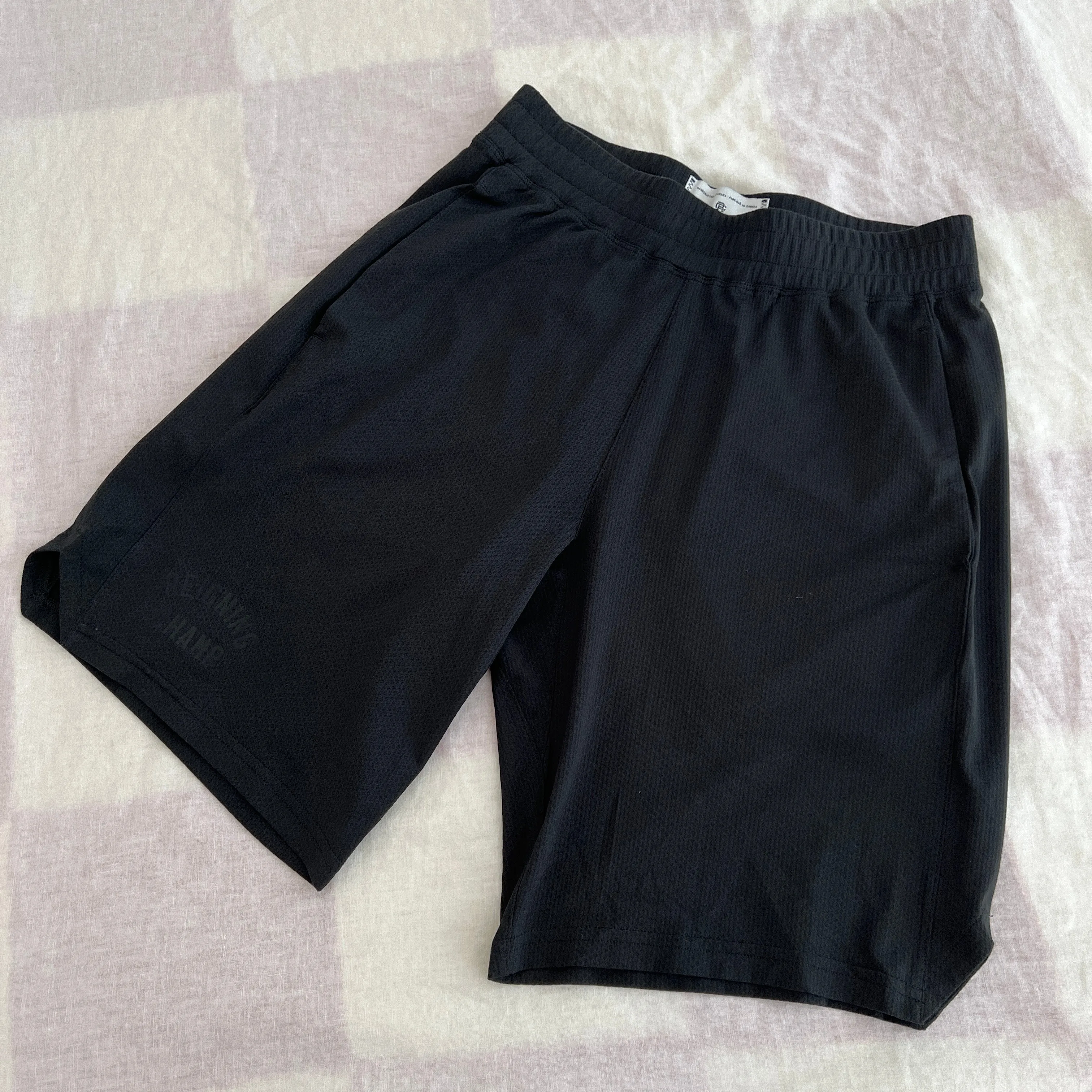 Reigning Champ Logo Gym Shorts Black - Small thumbnail