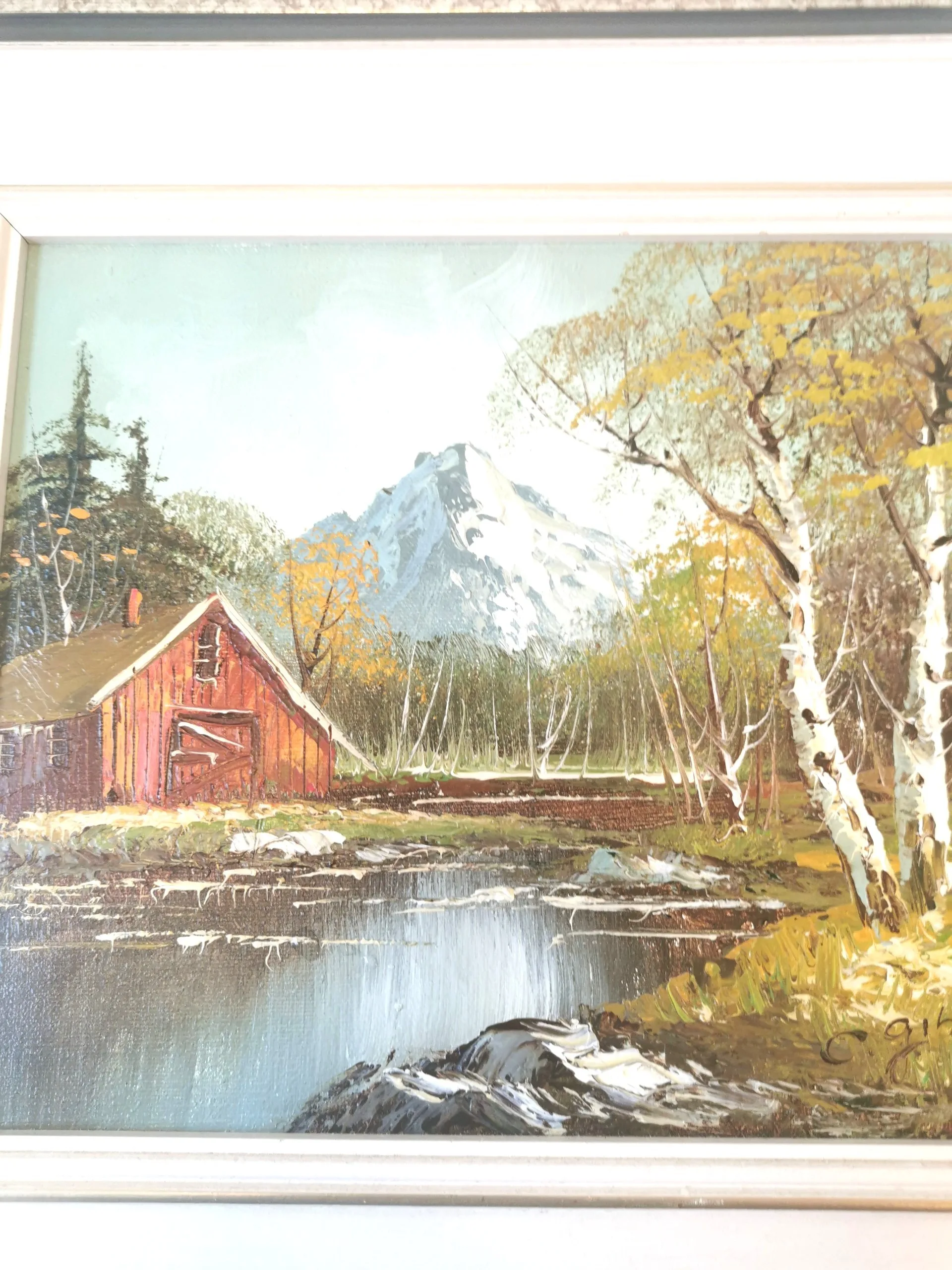 Vintage Outdoor Nature Scene Oil Painting by C. Gibbon image indicator(2)