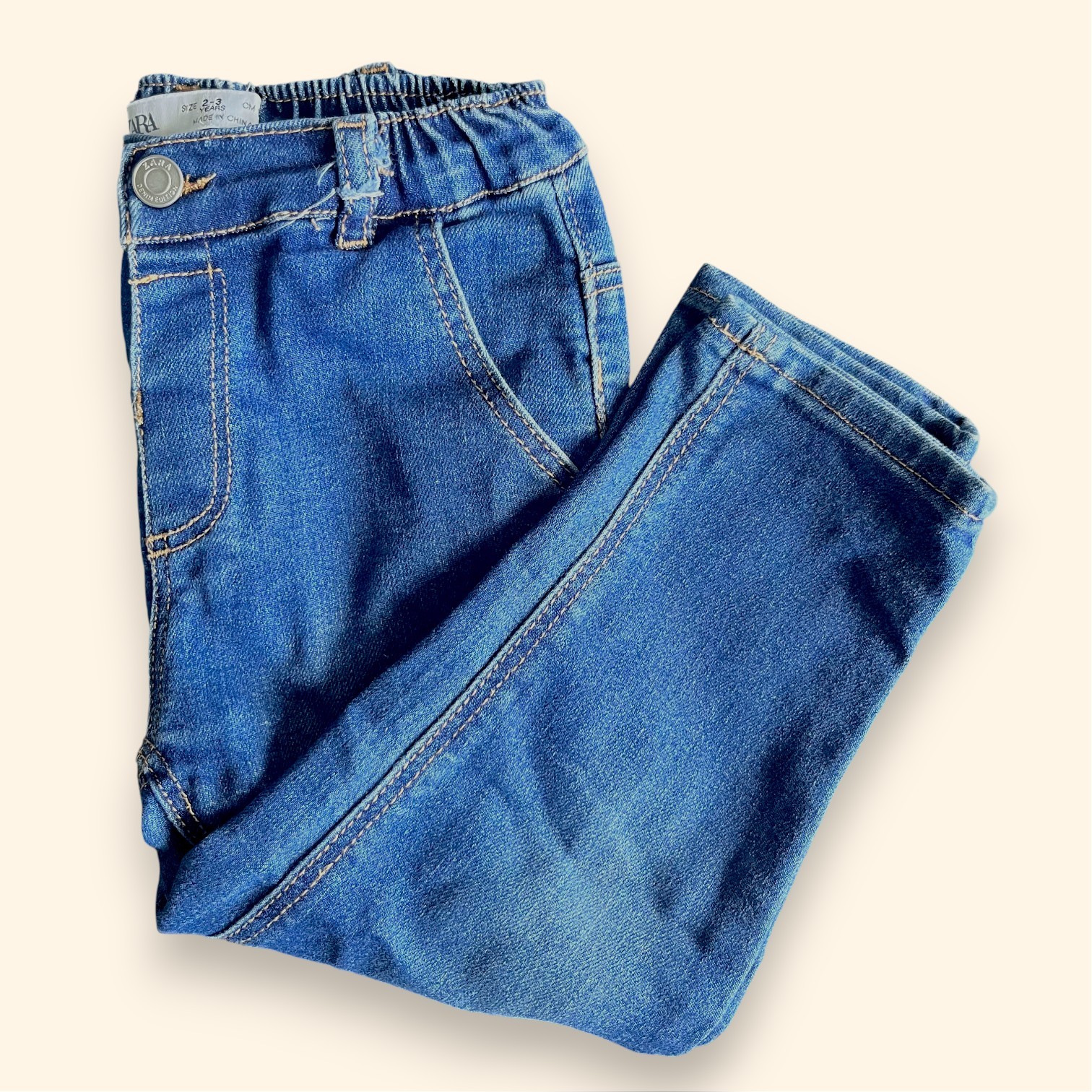 ZARA Kids Blue Jeans | Size 2-3 Years | Soft Stretch Denim Pants - photo 4