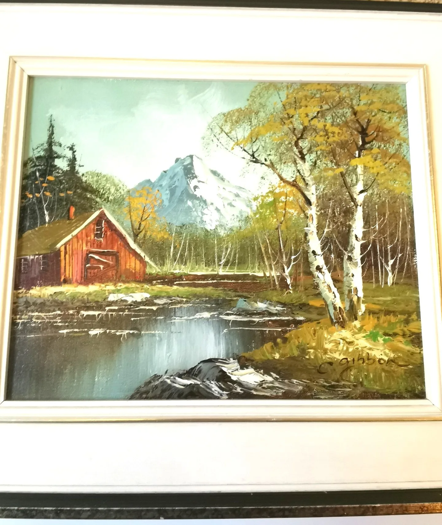 Vintage Outdoor Nature Scene Oil Painting by C. Gibbon image indicator(9)