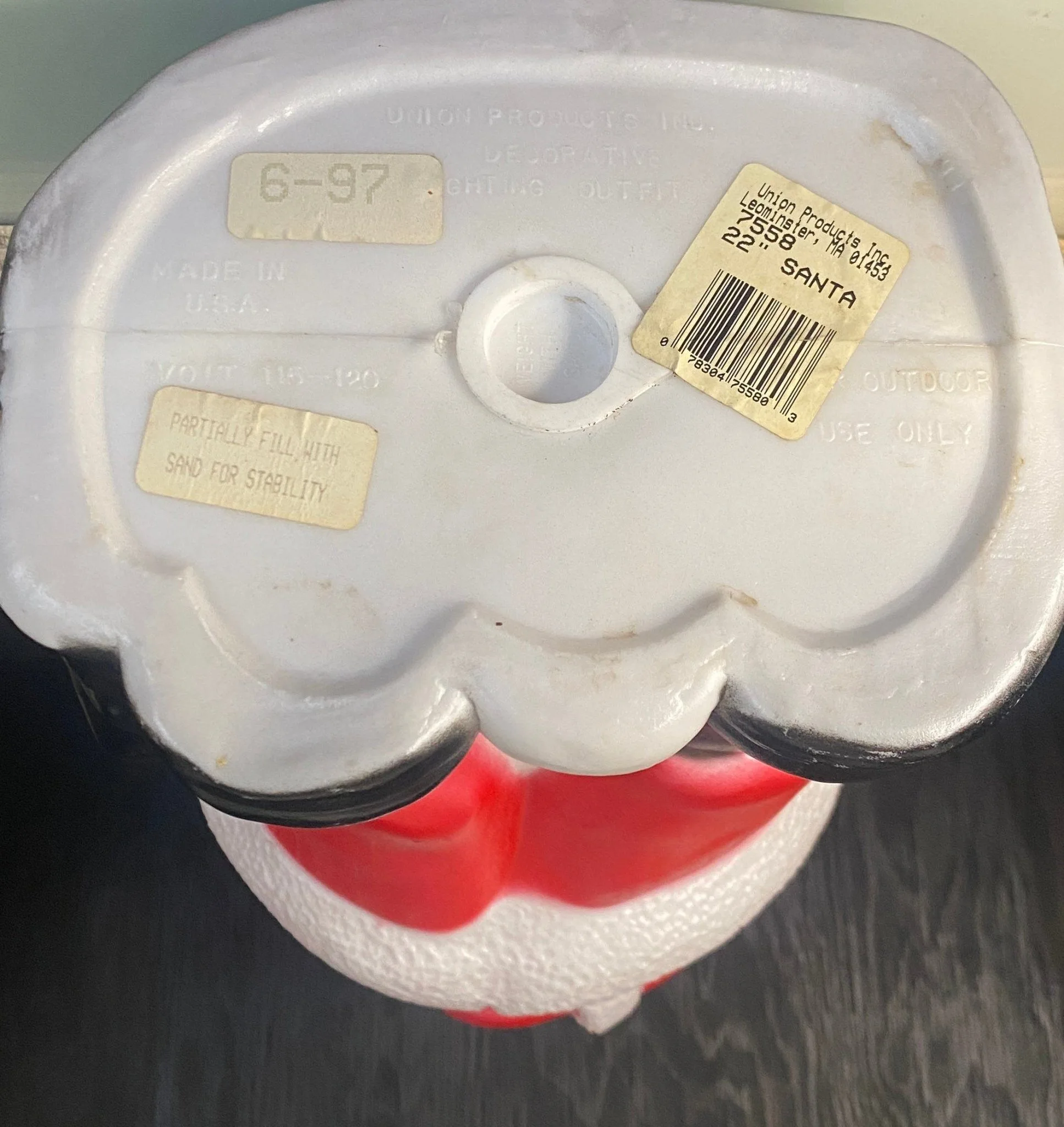 Vintage Union Products Plastic Blow Mold Illuminated Santa Claus image indicator(9)