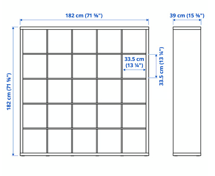 IKEA Kallax Shelving Unit - white, 182x182 cm (71 5/8x71 5/8 ") - photo 3