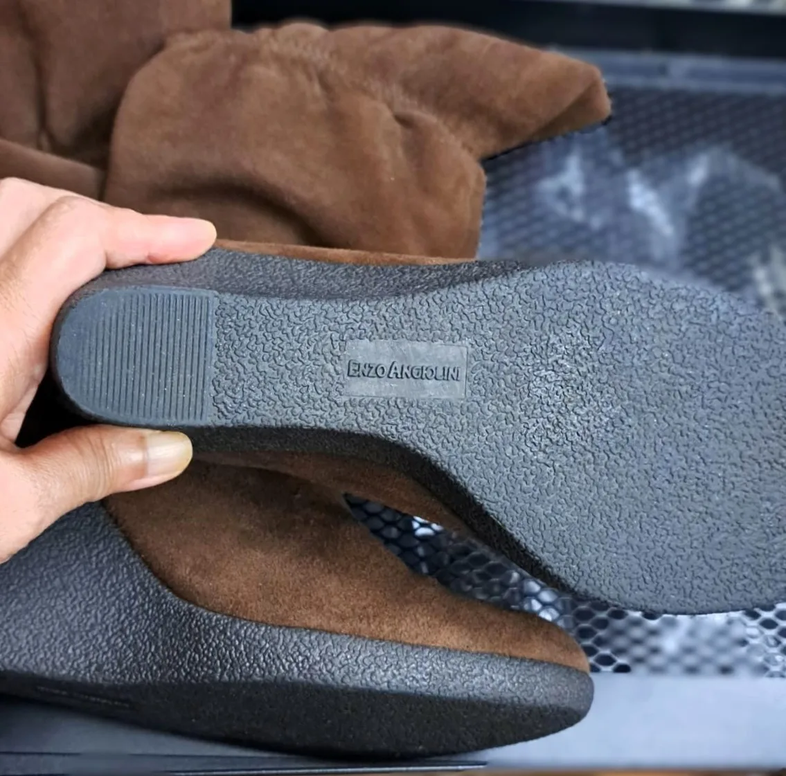 Enzo Angiolini Women's Suede Leather Wedge Boots Used Like New image indicator(3)