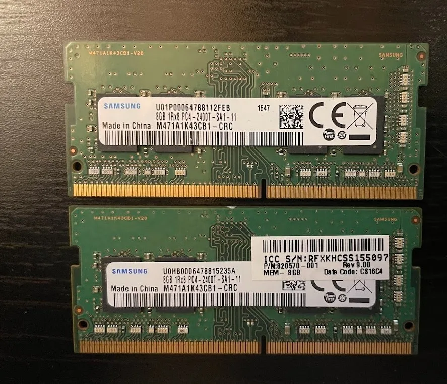 Samsung 8GB DDR4 Laptop RAM X2 (16GB) /Available/Carrington, NW