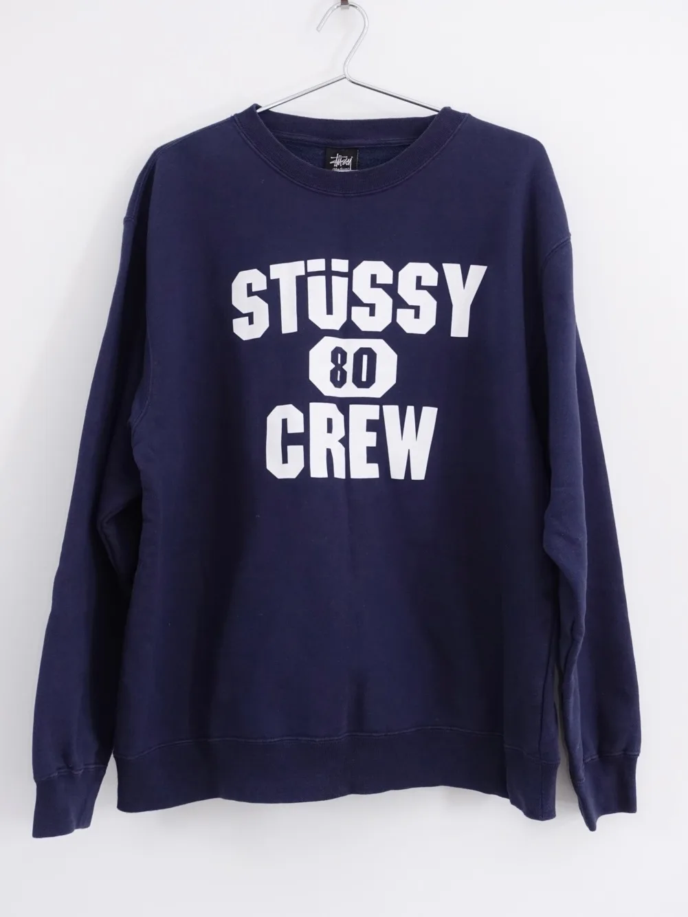 Vtg Y2K 2002 Stussy 80 Crew Sweatshirt Navy - M thumbnail