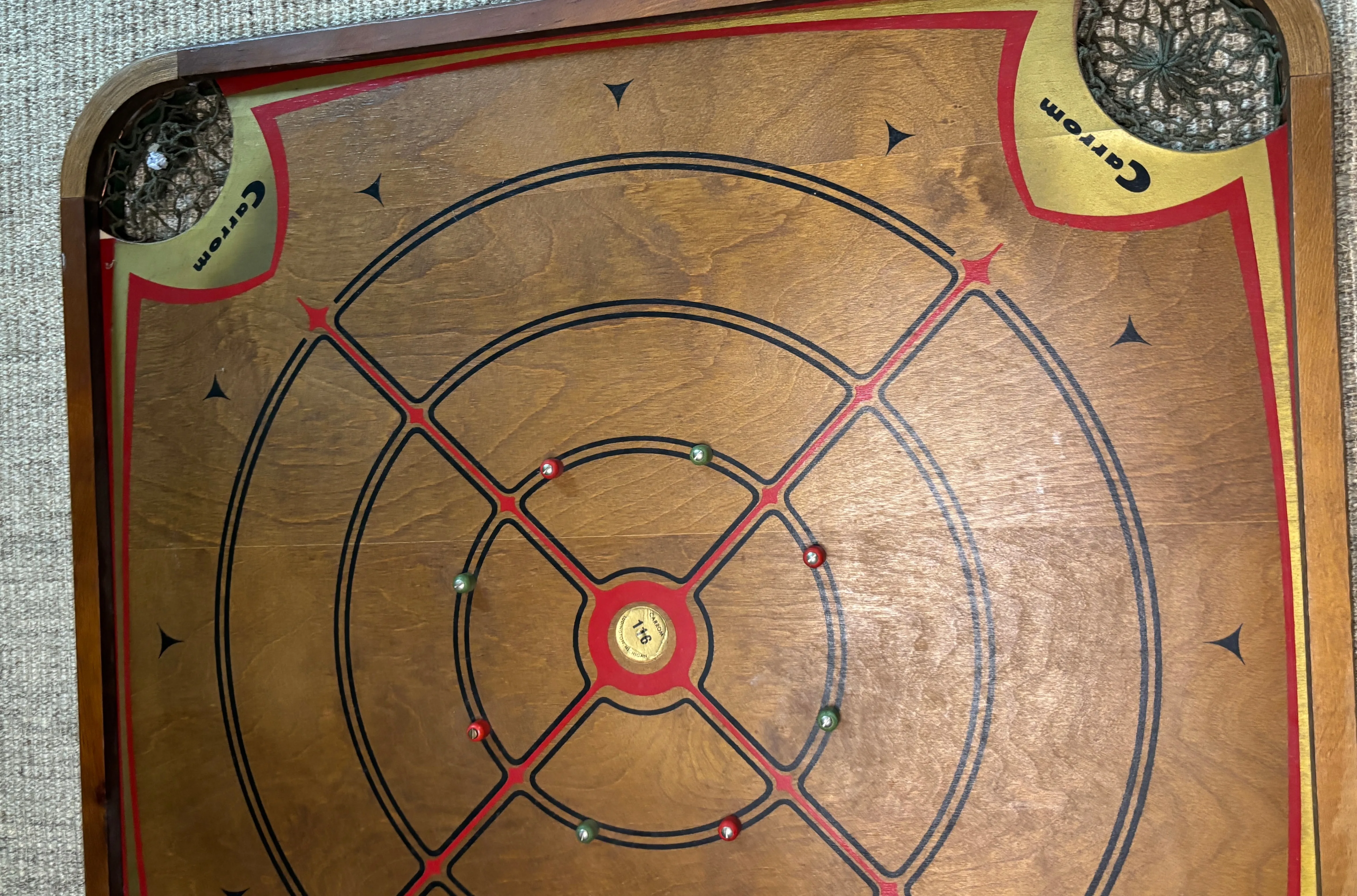 Vintage Carrom Tabletop Game Board image indicator(6)