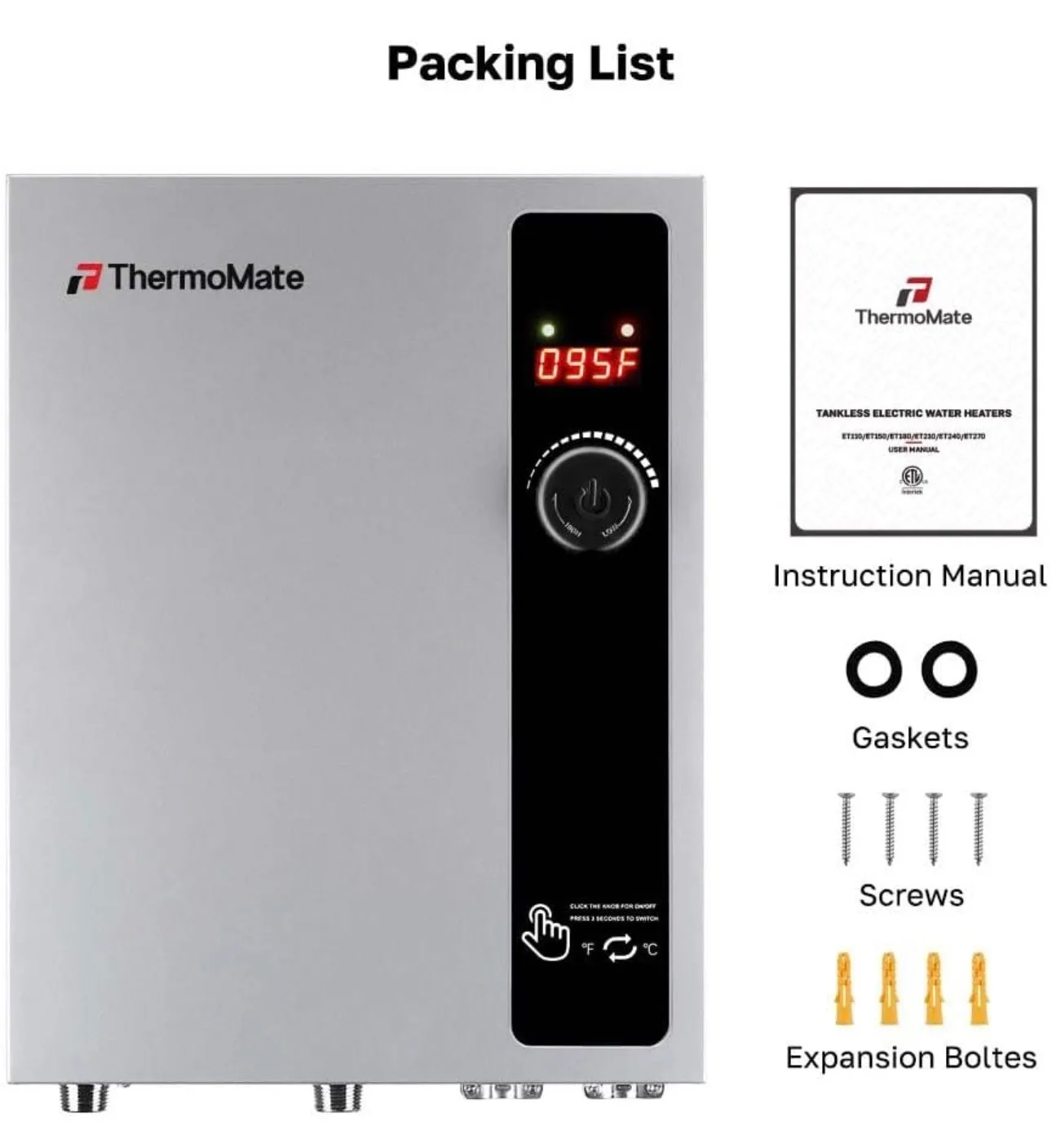 Tankless Water Heater 27kW Instant Digital Temp Water HeatherNEW thumbnail