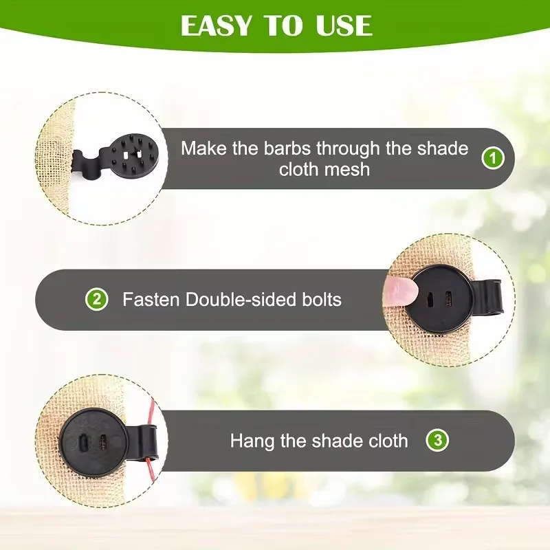 100pcs Heavy Duty Shade Cloth Lock Grip Clips - Reusable Black image indicator(6)