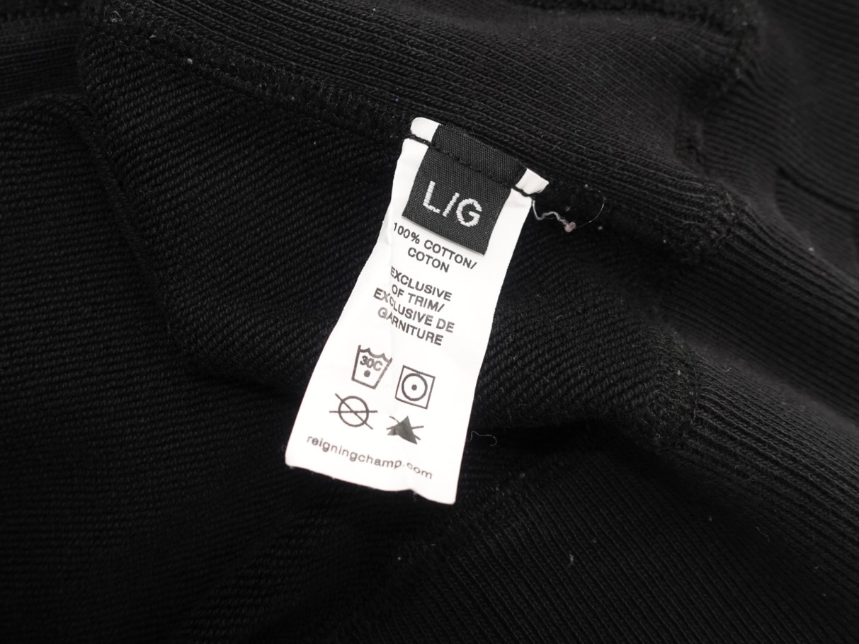 Reigning Champ Black Classic Terry Full Zip Hoodie - L - photo 4