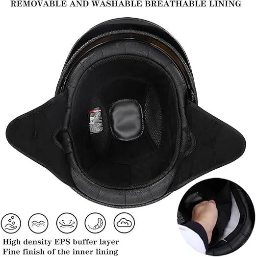 DOT Approved German Style Half Face Helmet SIZE XXL image indicator(3)