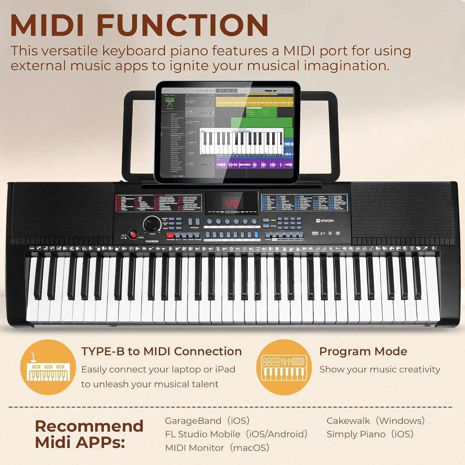 61 Keys Keyboard Piano image indicator(4)