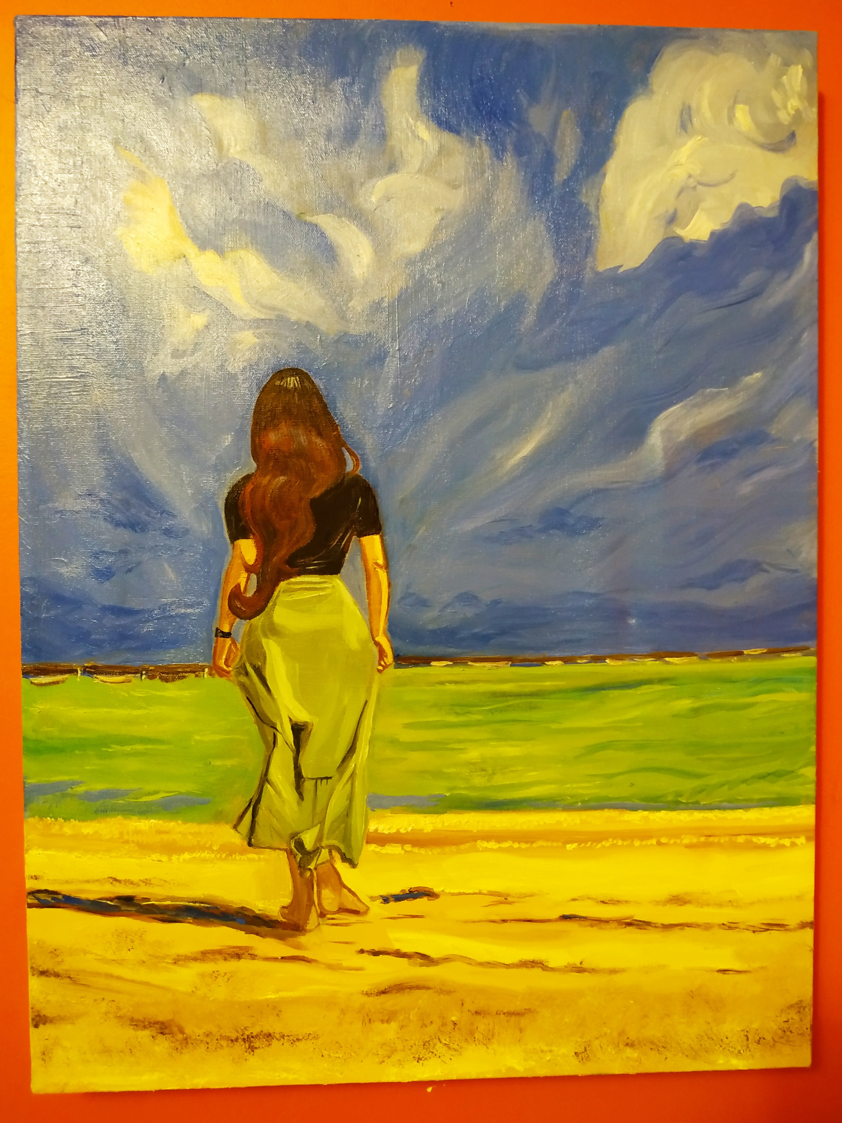 Girl at Lakeside Original Painting/Art (18 x 24 IInches)