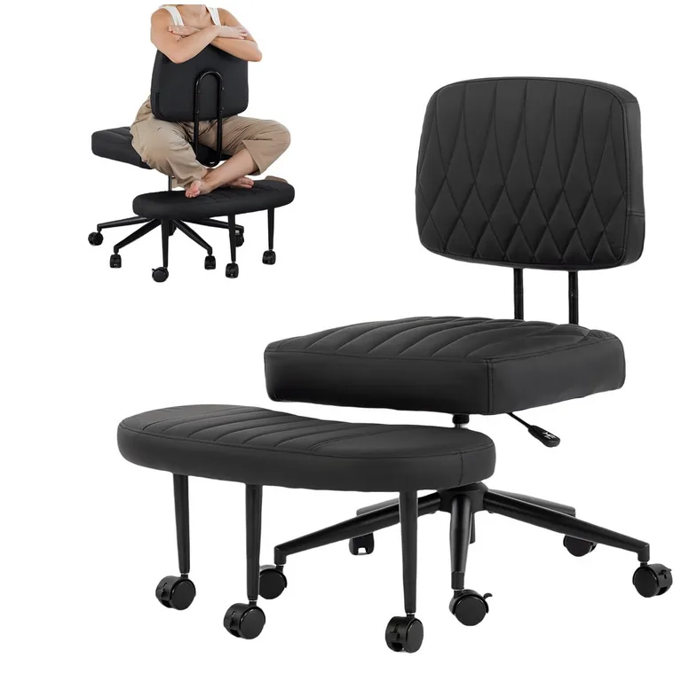 New Black Cross Legged Office Chair thumbnail