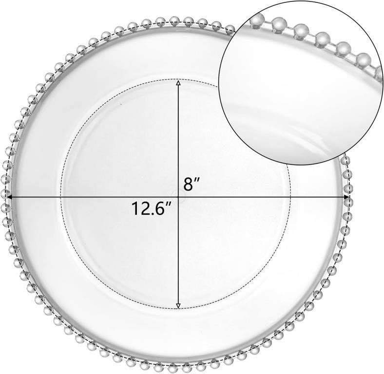Lawei 12 Pack Clear Charger Plates, 13 Inch - photo 5