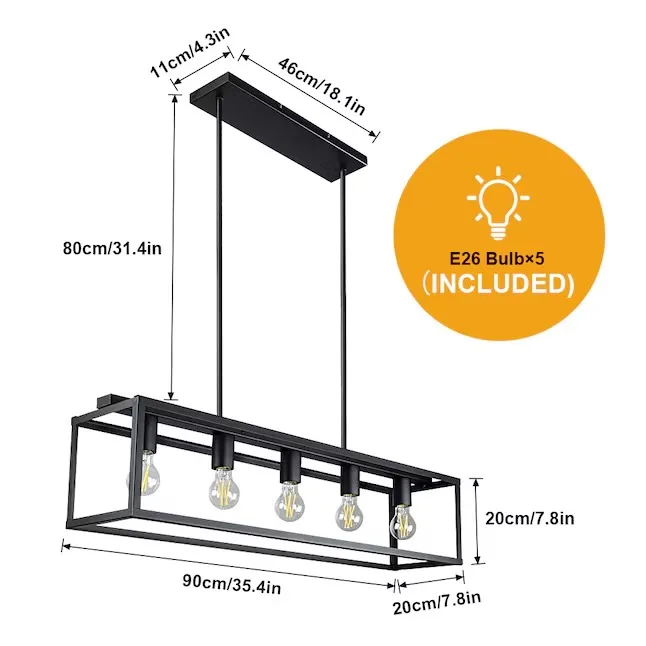 Modern 5 Light Kitchen Island Pendant Light – Bulbs Included image indicator(5)