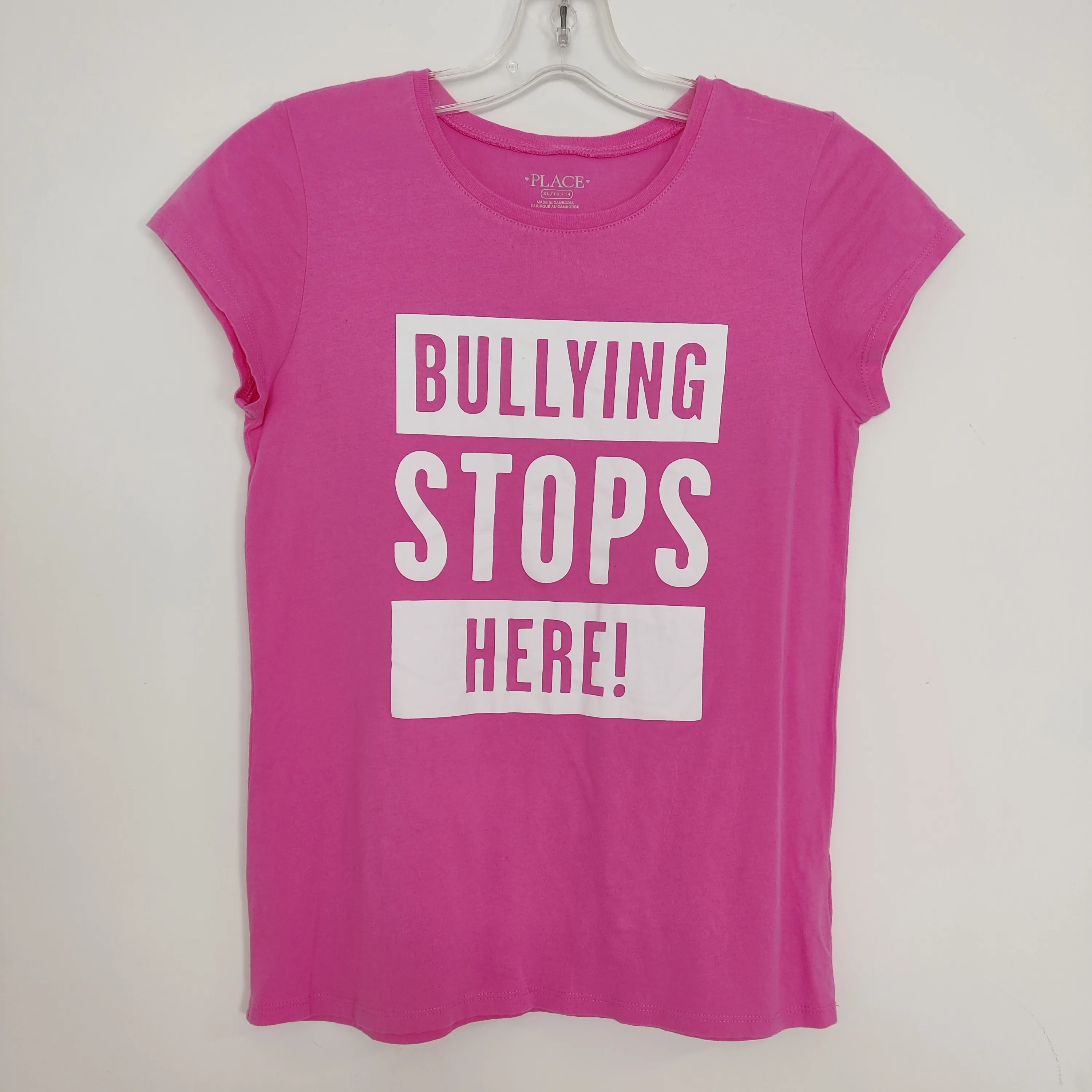 Children's Place Pink Anti Bullying Tshirt Size XL 14 thumbnail