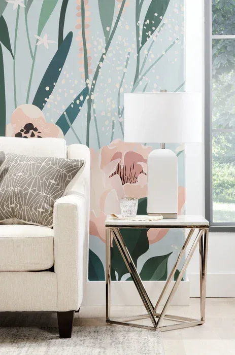 Modern Square End Table - White Marble Top, Chrome Metal Base image indicator(3)