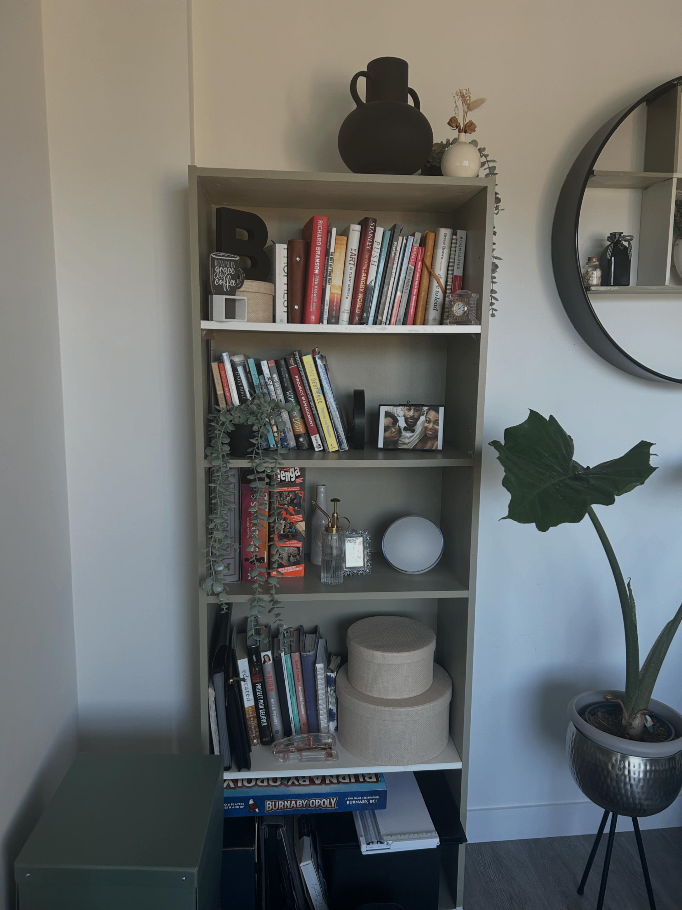 Tri Colour BookShelf with Boxes