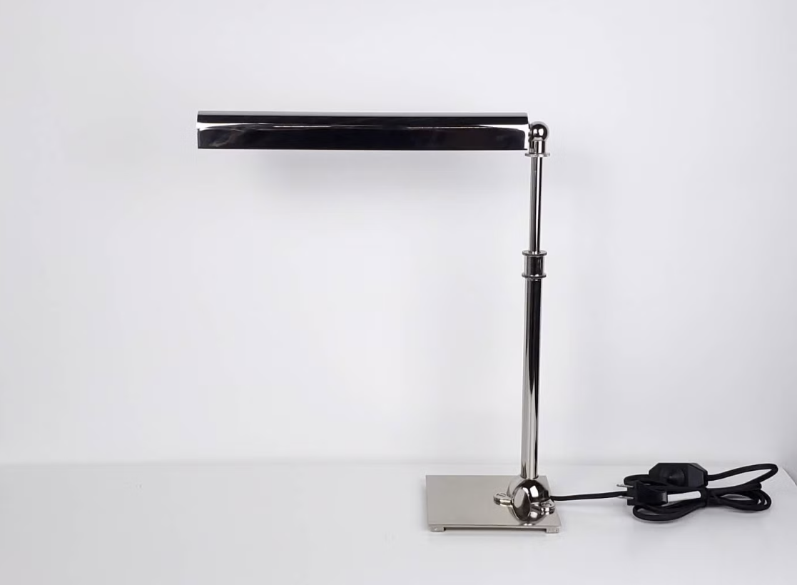 Vintage Polished Nickel Slimline Desk Lamp - photo 2