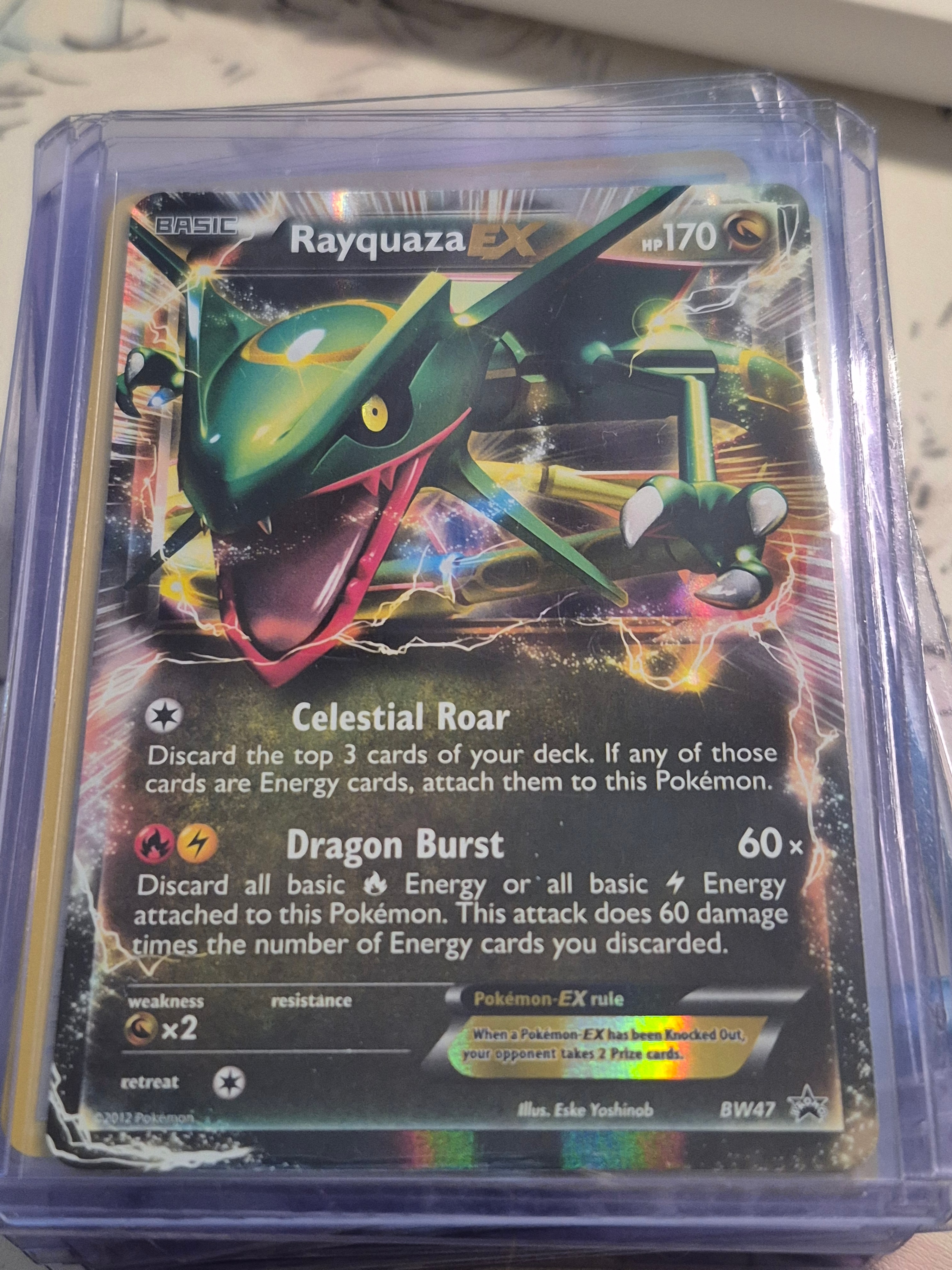 Promo rayquaza ex bw47 great condition pokemon card