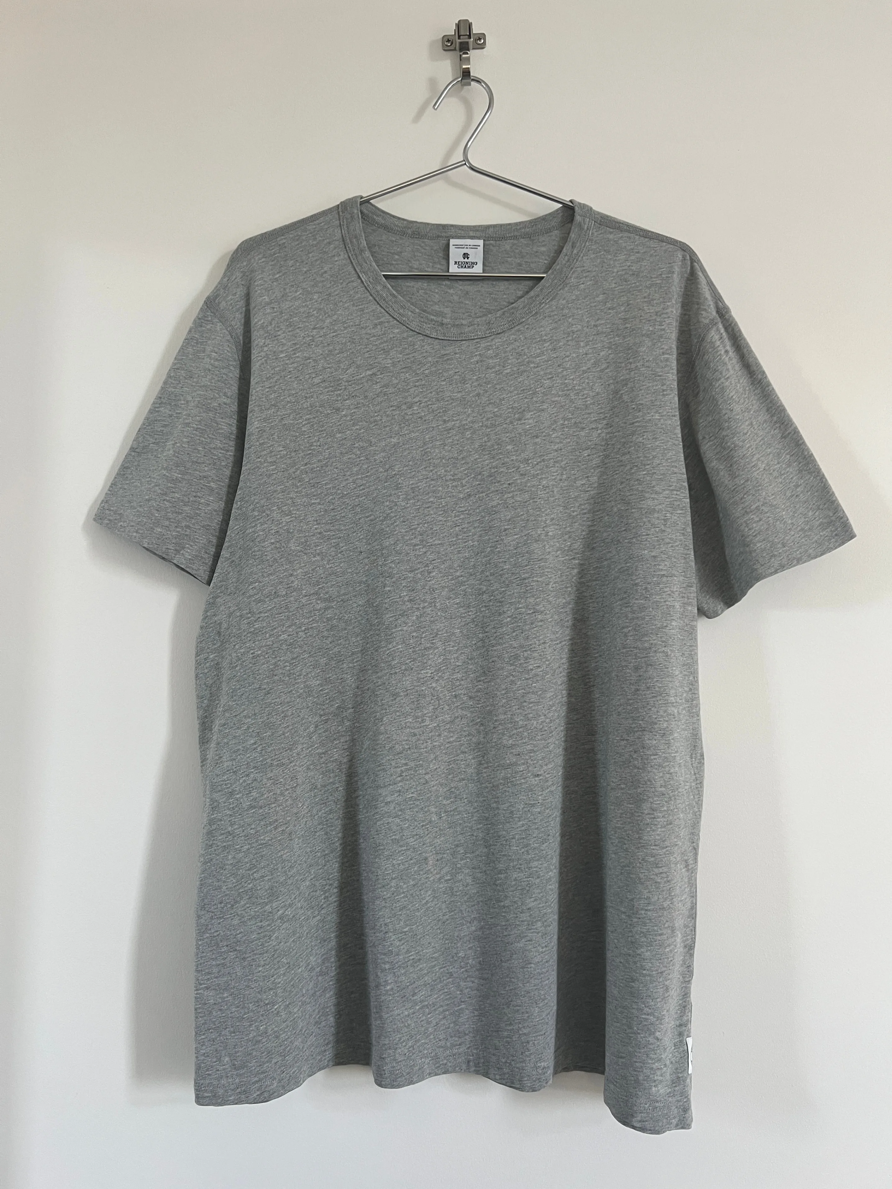 Reigning Champ Jersey T-Shirt Heather Grey - XL thumbnail