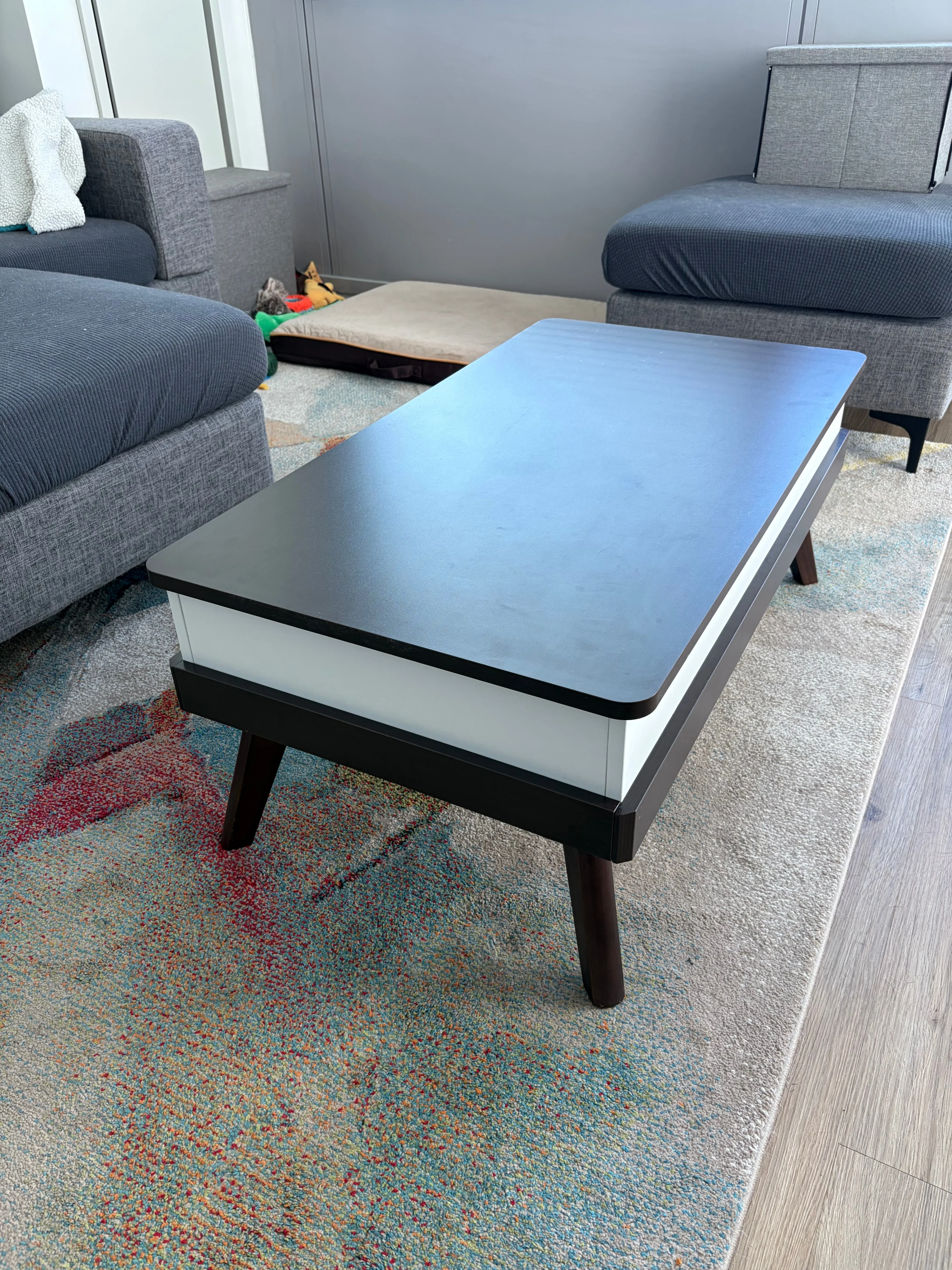 Dark Brown Lift-Top Coffee Table / Desk with Hidden Storage thumbnail