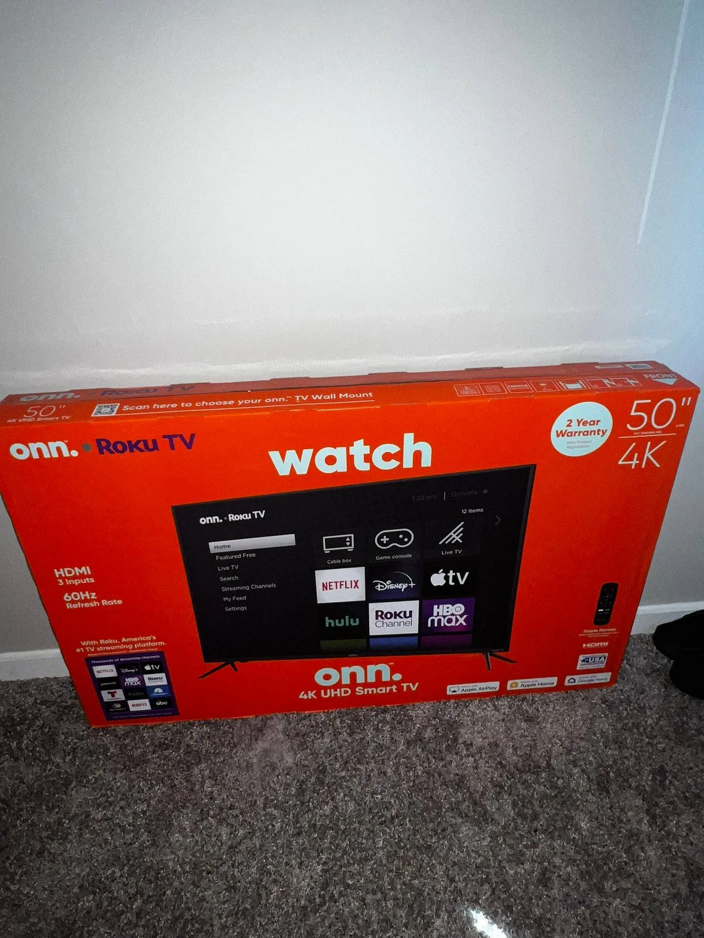 Onn. Roku 50" inch Smart TV