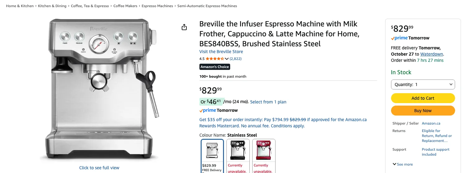 Breville Infuser Espresso Machine-Works Great-Water Tank Crack image indicator(3)