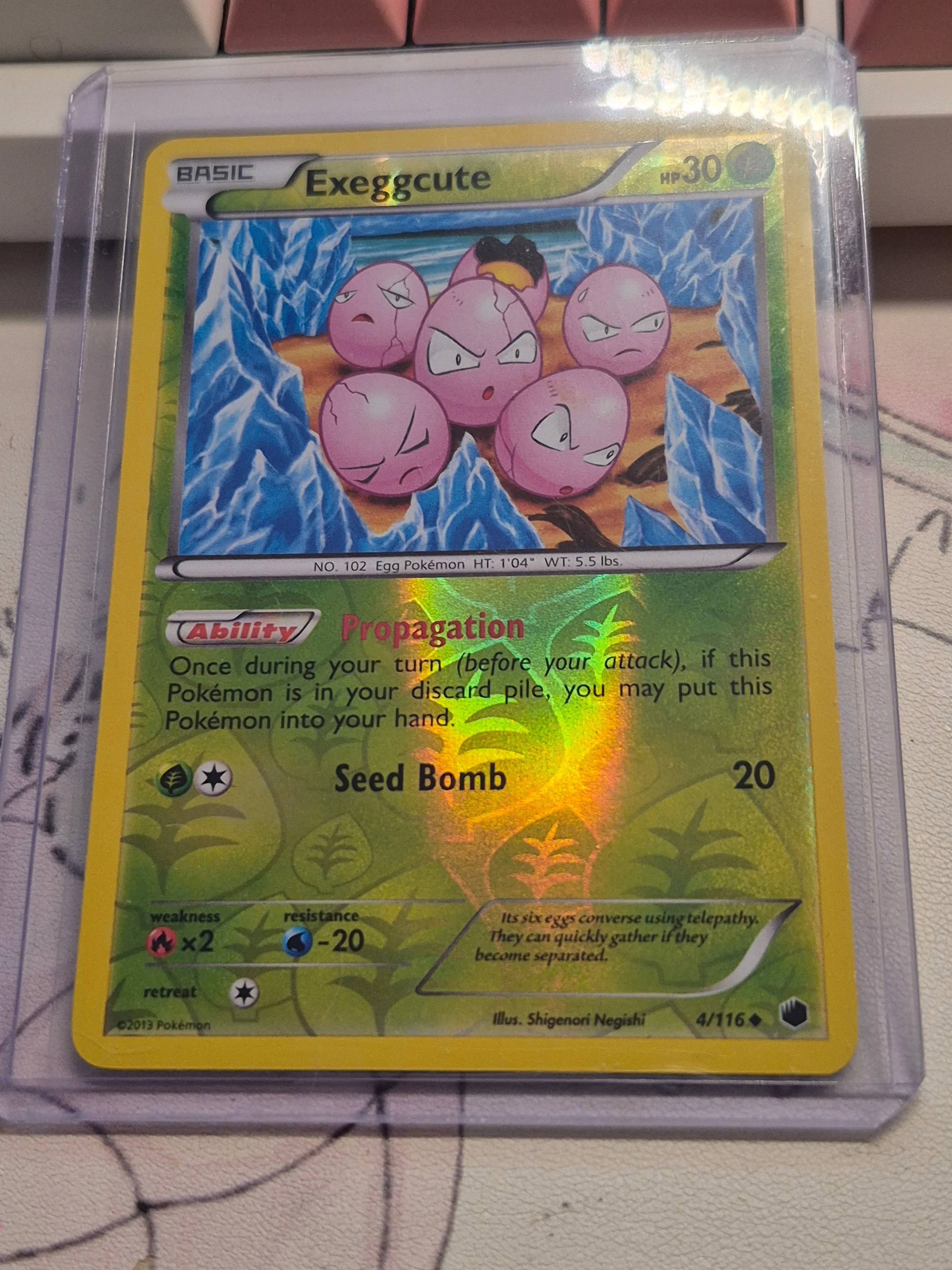 Reverse holo Exeggcute 4/116 pokemon card thumbnail