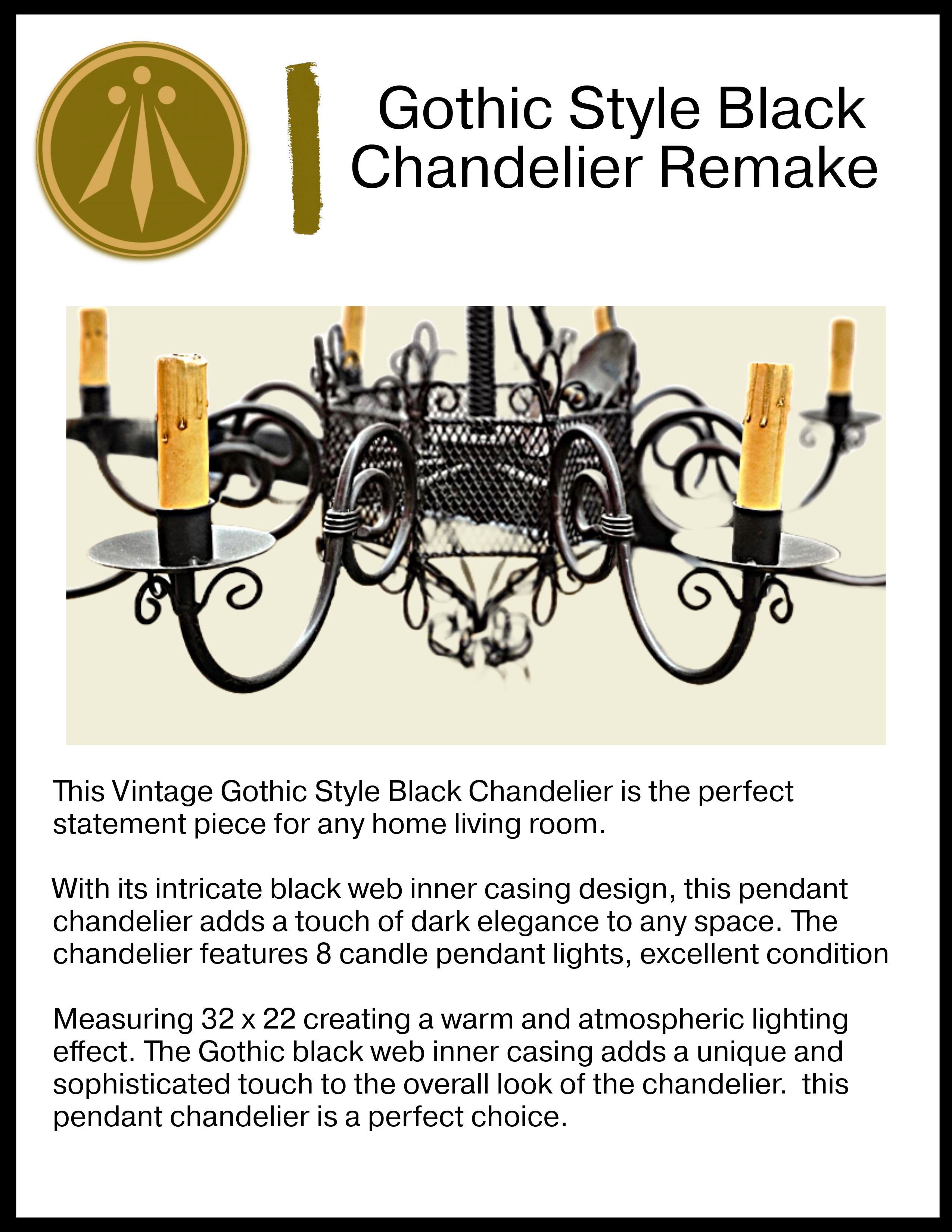 Vintage Gothic Style Black Chandelier Remake - photo 2