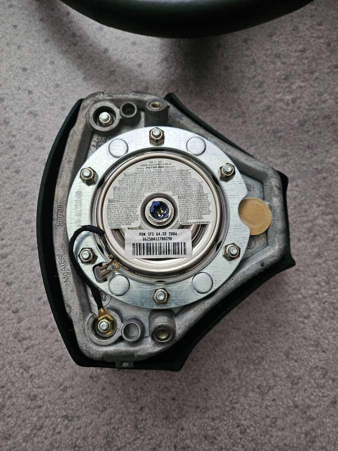 Audi B6 A4 02-05 2002-2005 Steering Wheel w AirBag BLACK Leather - photo 2