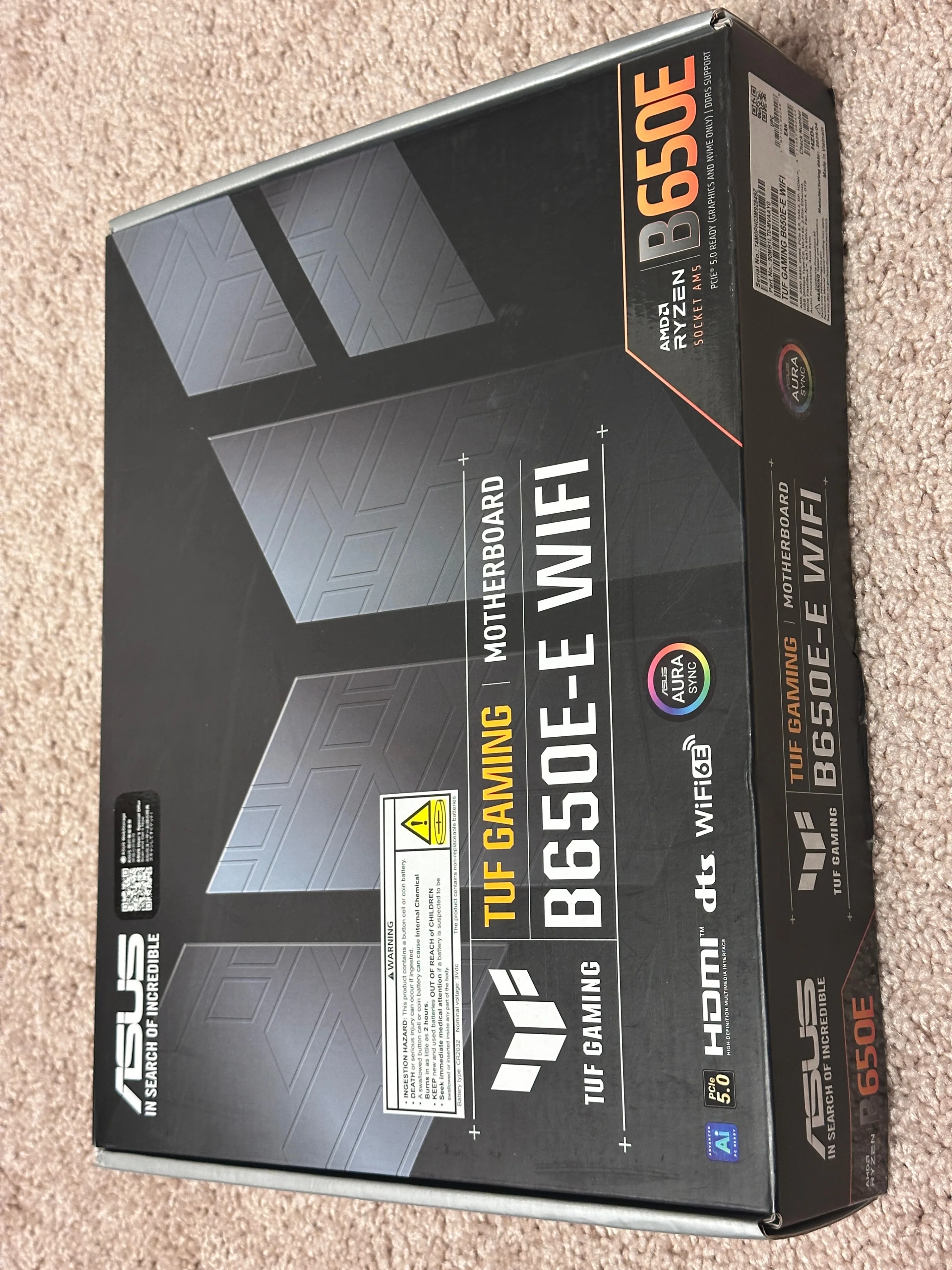 ASUS TUF Gaming B650E-E WiFi 6E Motherboard Ryzen 9K DDR5 SEALED thumbnail