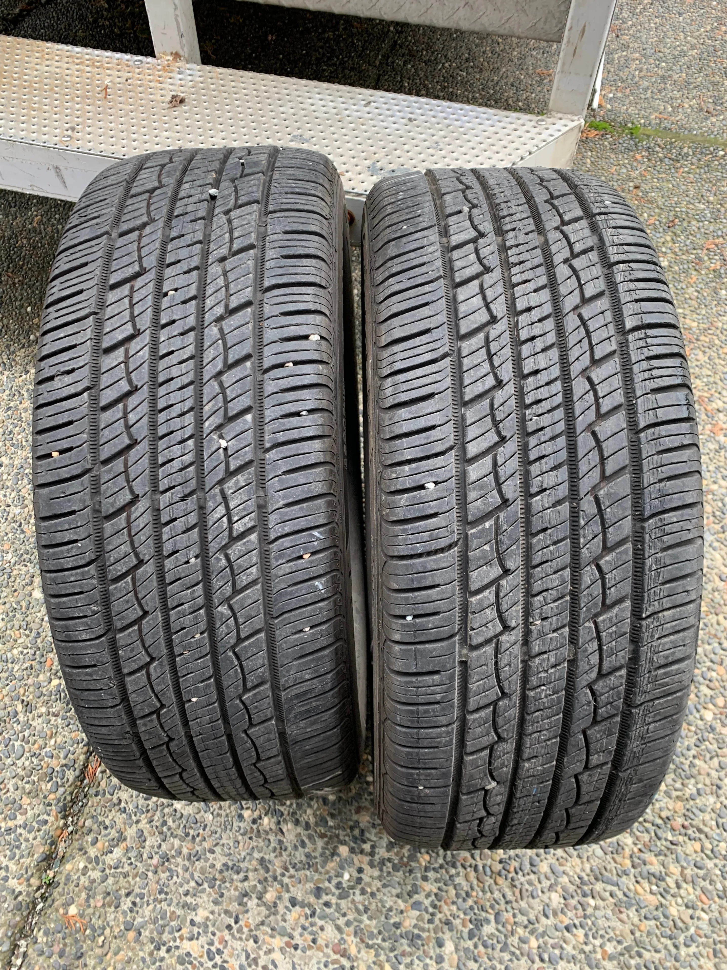 Pair of 225/55/17 Continental Control contact Tour A/S 70% tread thumbnail