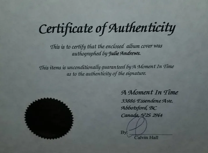 RARE Julie Andrews Signed Sound of Music Album Cover w/ COA image indicator(3)