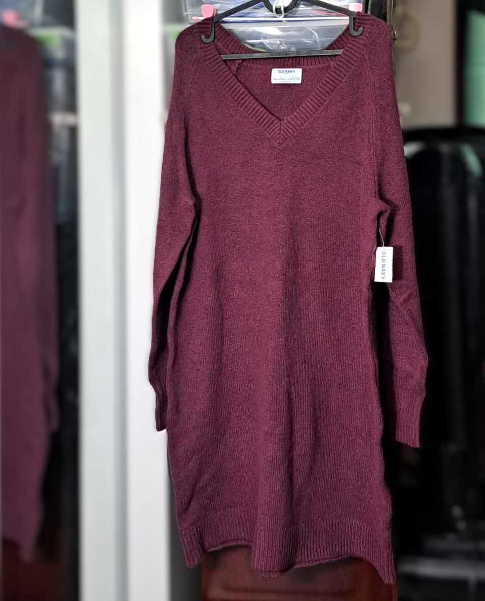 SoSoft V-Neck Cozy Knit Soft Oversize Sweater Dress