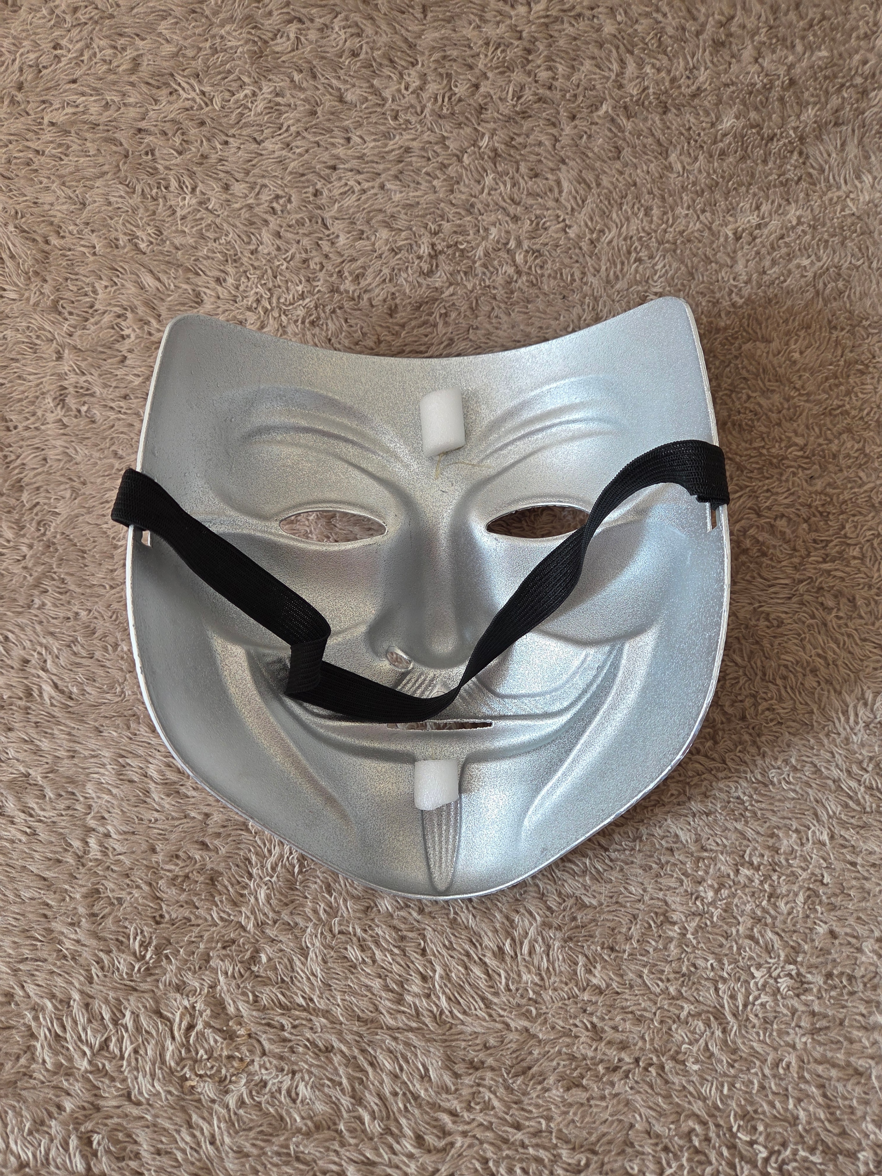Silver Masquerade Guy Fawkes Mask – New - photo 3