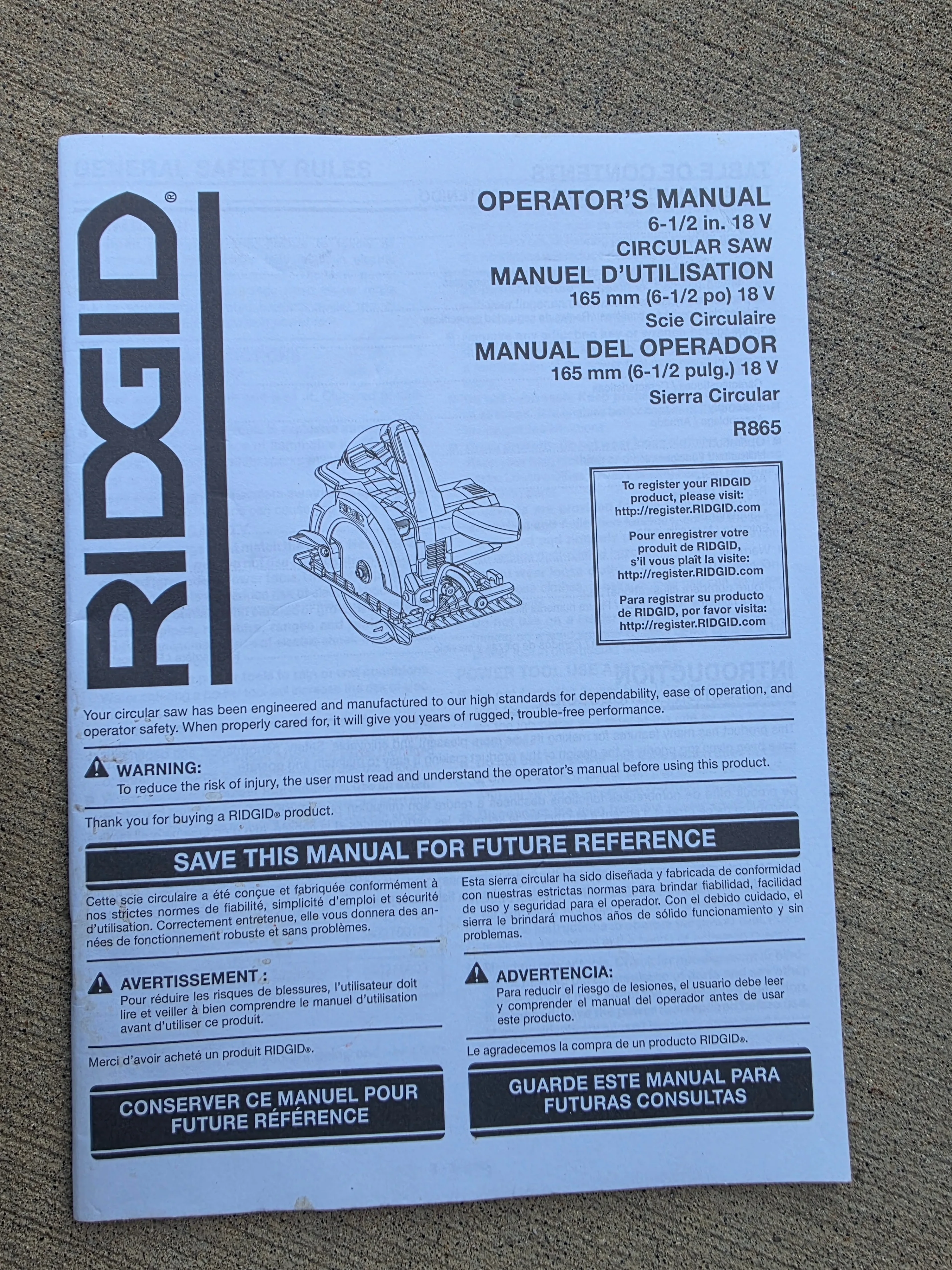 RIDGID 18V Cordless Lithium-Ion 6-1/2-inch Circular Saw image indicator(2)