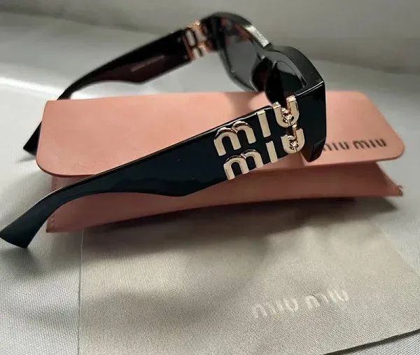 Miu Miu 09WS 1AB5S0 Black Gray Cat-Eye Women's Sunglasses 53mm image indicator(3)