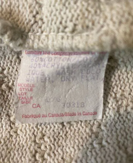 Cottage Cove Winter Beige Full Zip Women’s Cardigan Large image indicator(5)