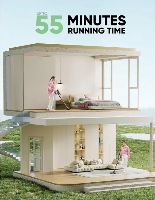 NEW 6 in 1 Cordless Vacuum Cleaner, 450W 40Kpa, 55 Mins Runtime image indicator(5)