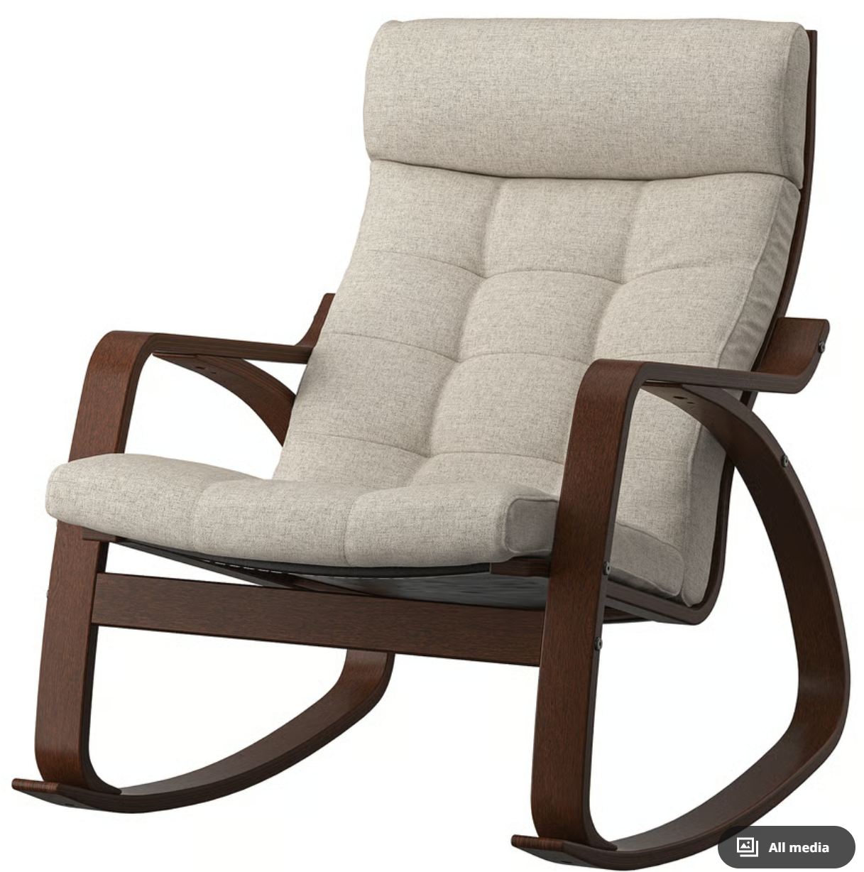 IKEA POÄNG Rocking Chair – Brown / Gunnared Beige - photo 3